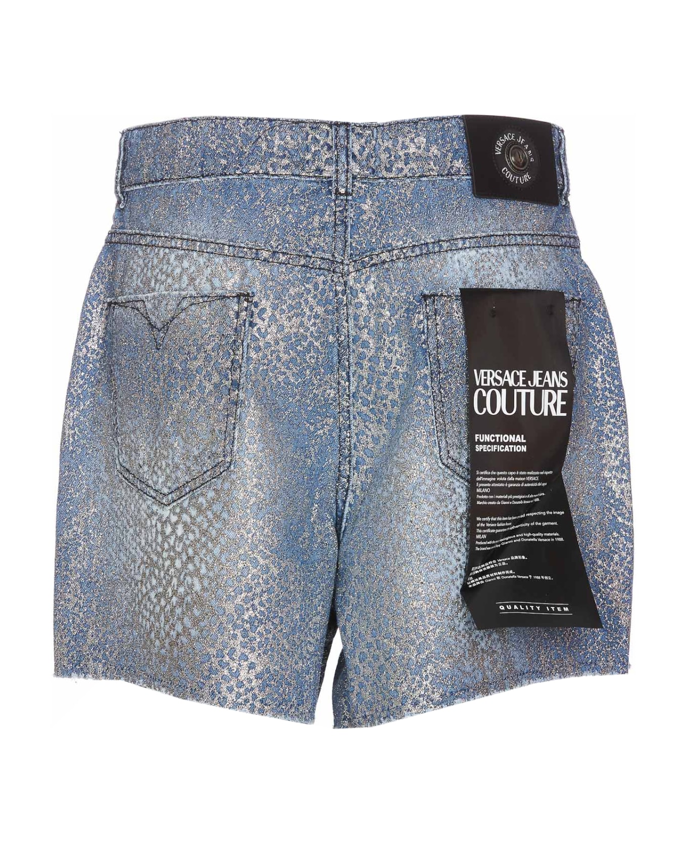 Versace Jeans Couture Glitter Animalier Shorts - Blue