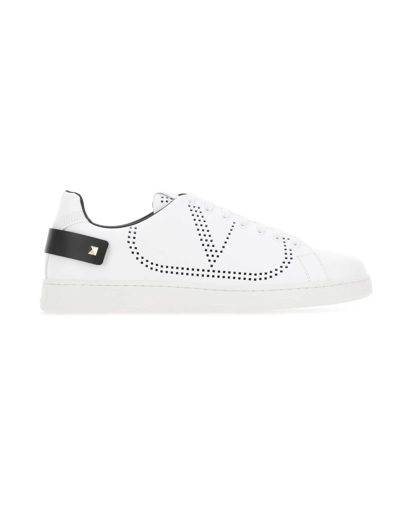 Valentino Garavani White Leather Backnet Sneakers - A01