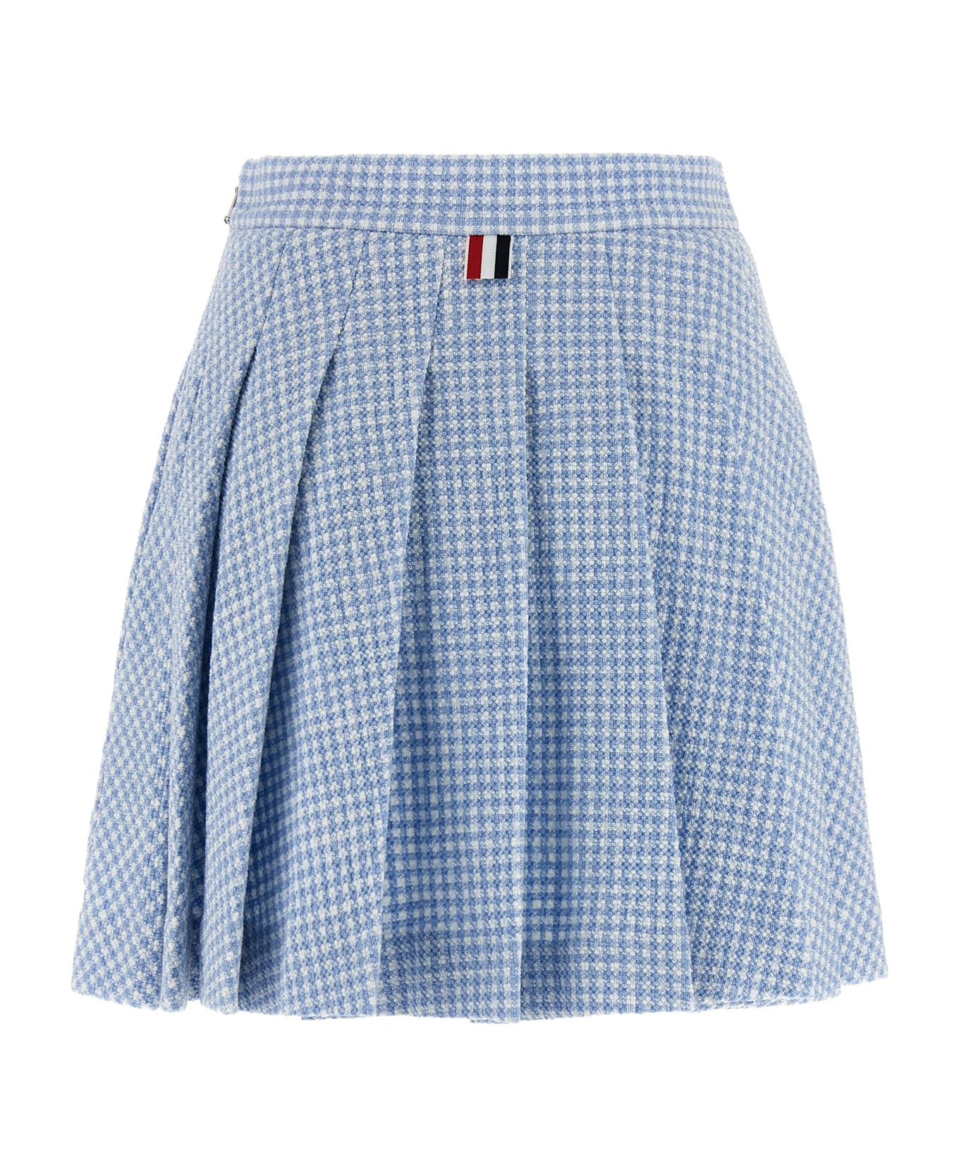 Thom Browne Pleated Tweed Skirt - Light Blue