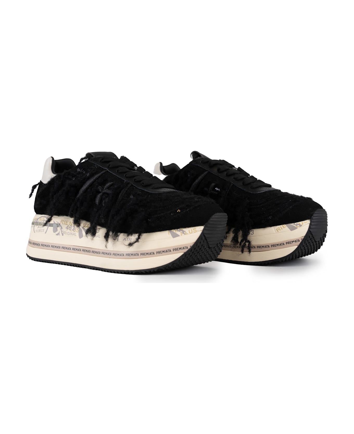 Premiata Beth 6959 Sneakers With Fringes - Nero