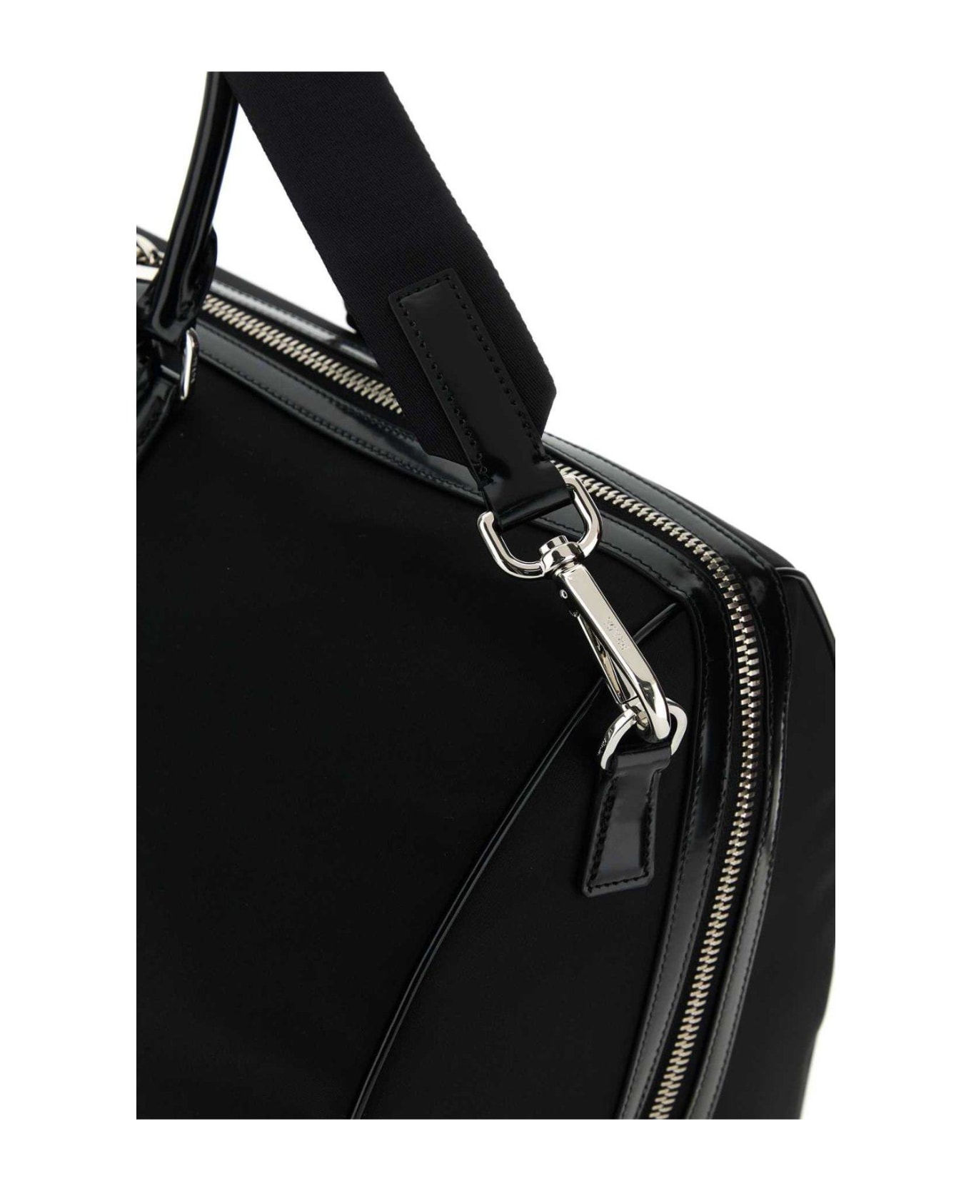 Prada Triangle-logo Zipped Tote Bag - Black
