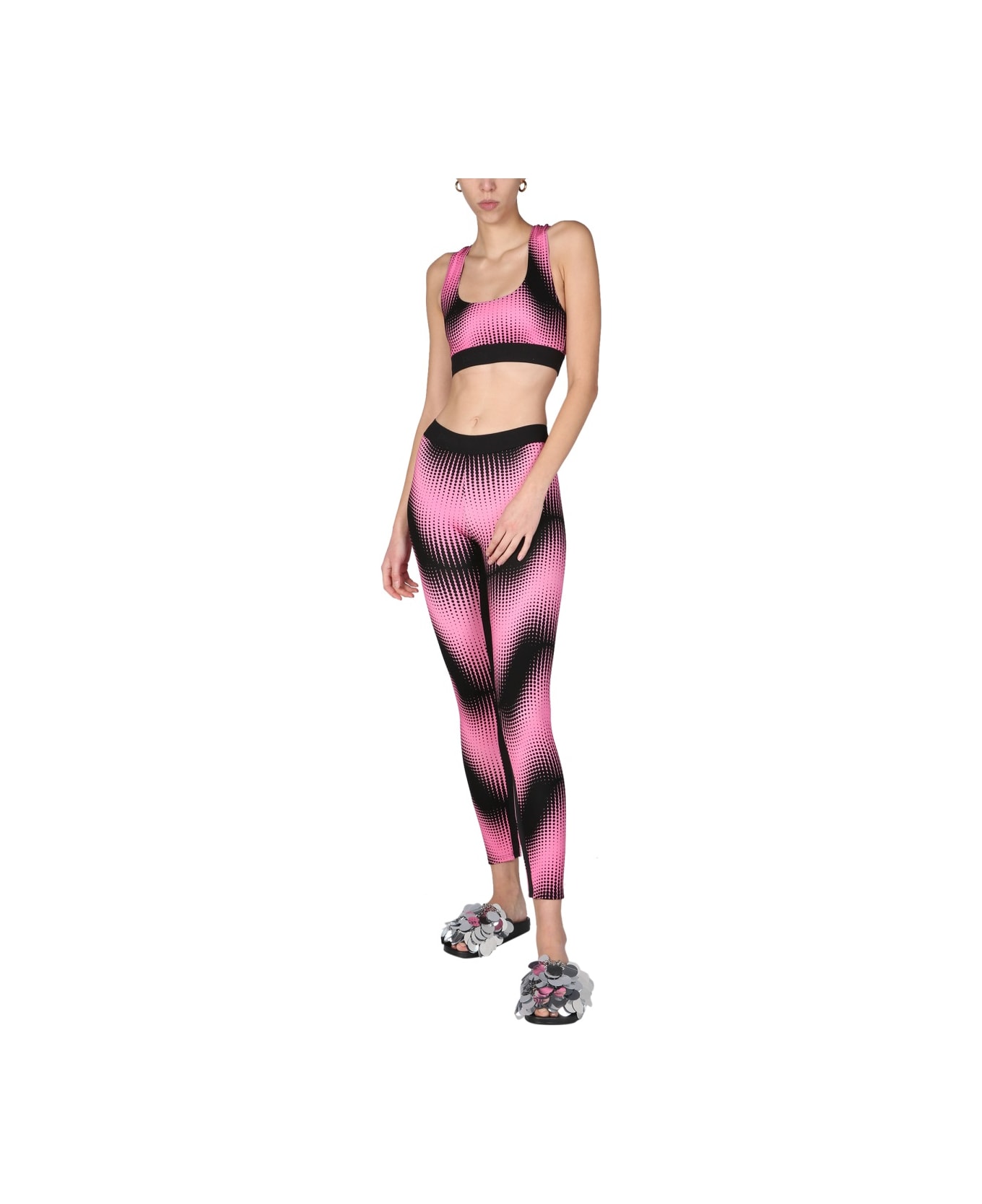 Paco Rabanne Leggings With Logo Band - PINK