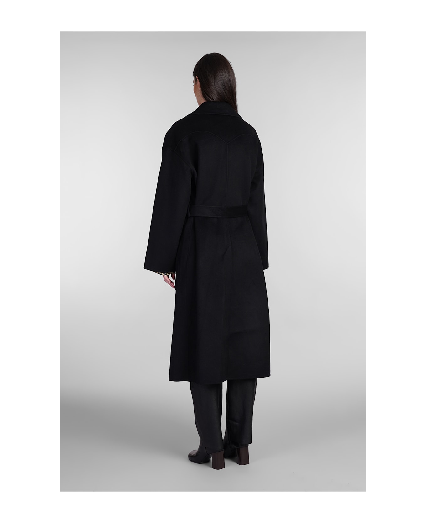 Nanushka Coat In Black Wool - black コート