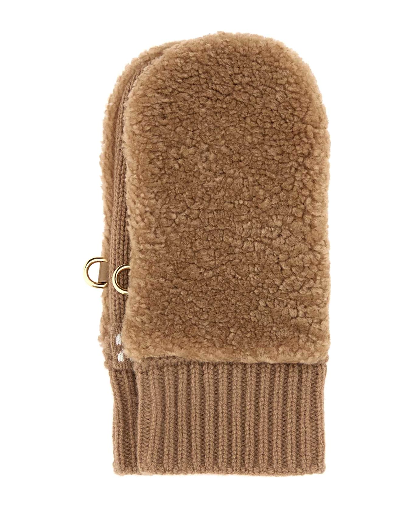 Miu Miu Camel Wool Blend Gloves - CAMMELLO