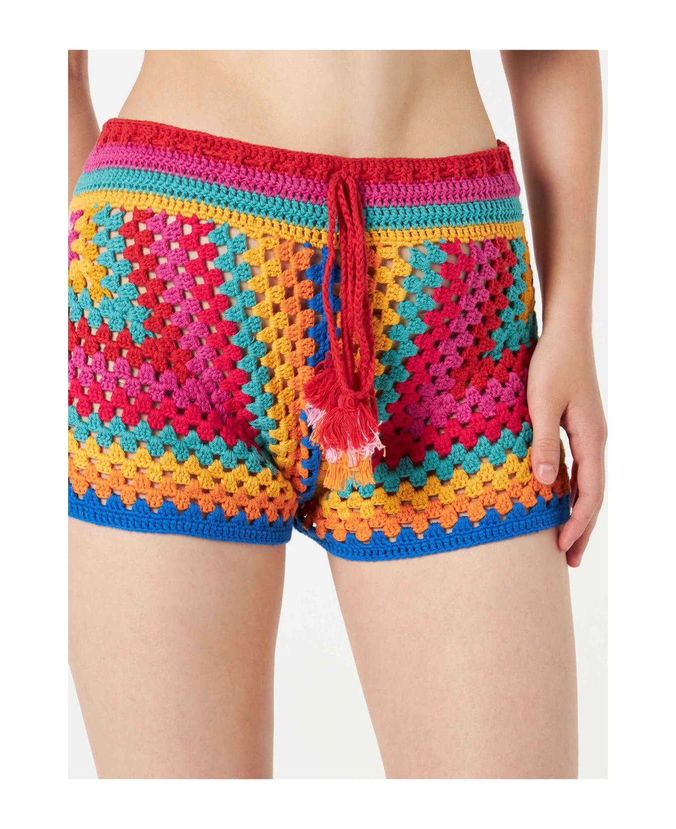 MC2 Saint Barth Multicolor Crochet Shorts - MULTICOLOR