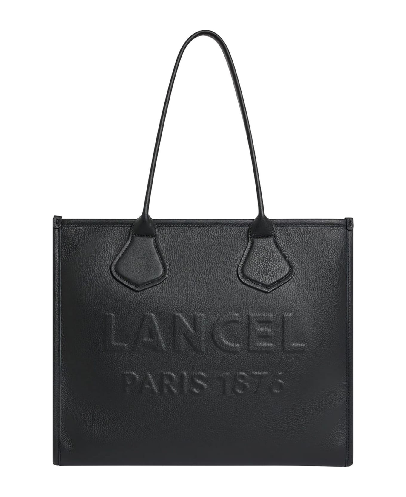 Lancel Black Grained Cowhide Leather Tote Bag - Black