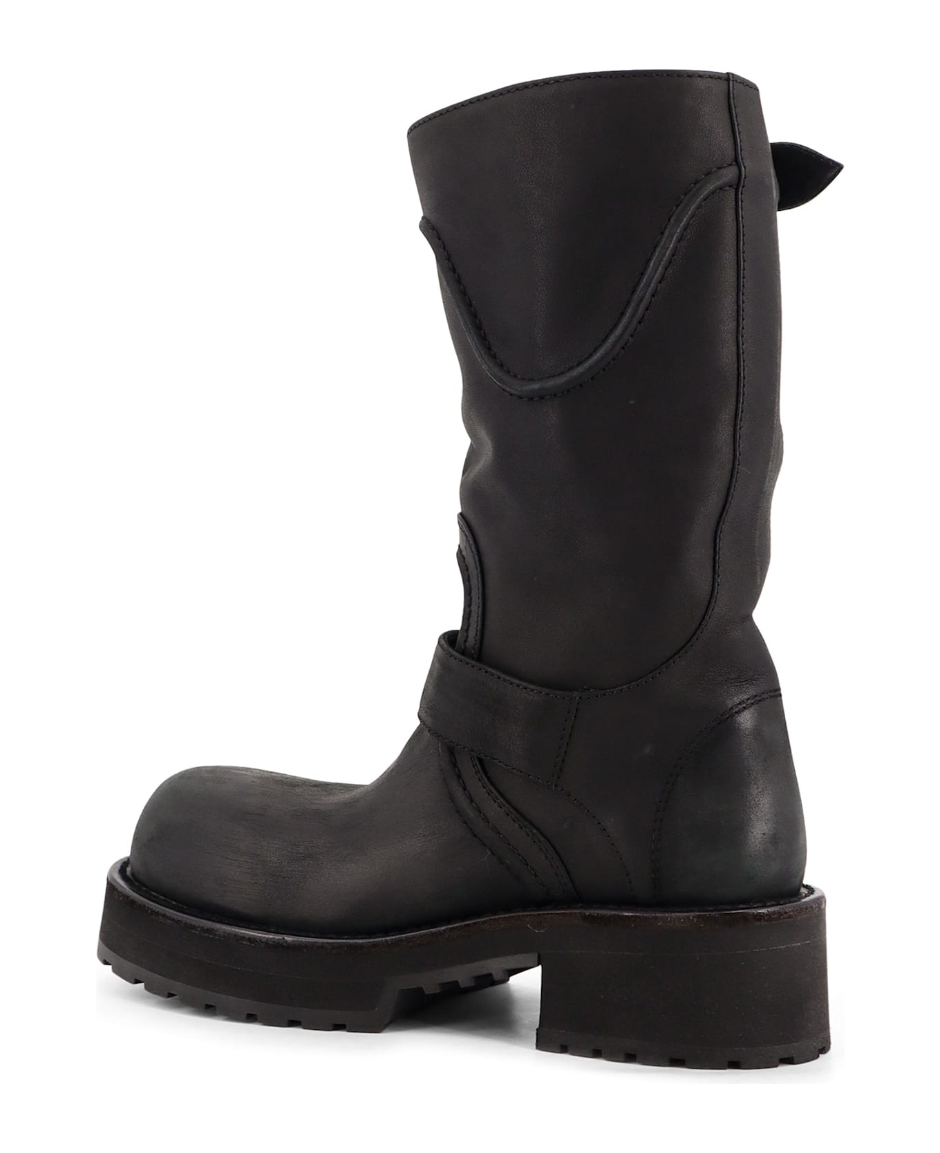 Balenciaga Venom Leather Boots - BLACKSILVER