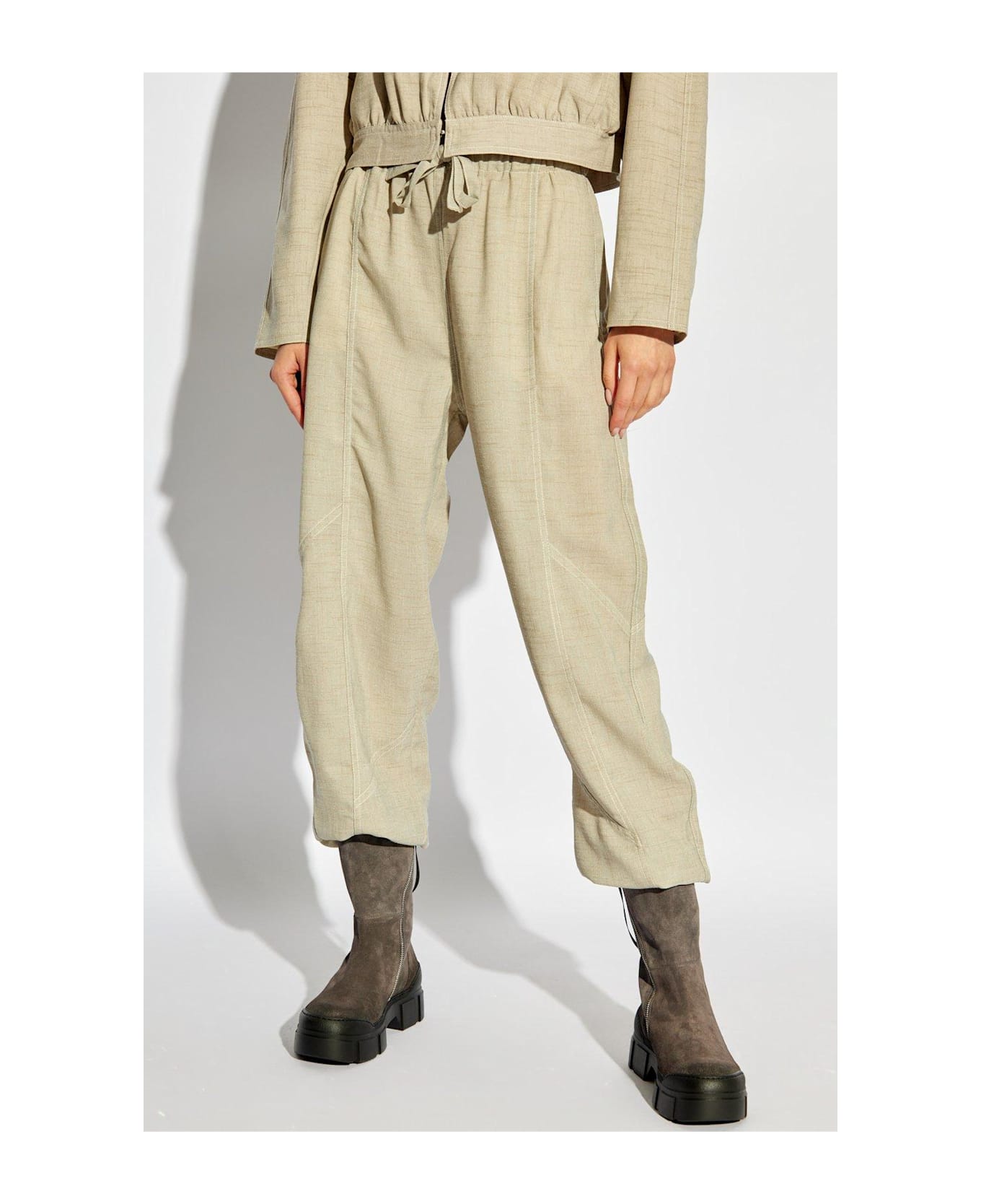 Ganni Loose Fit Trousers - Beige