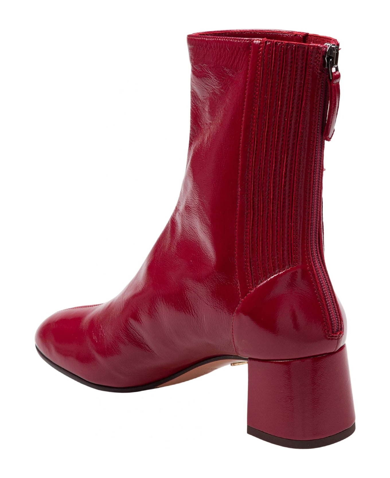 Aquazzura Sain Honore' Bootie 50 In Nappa Gloss Color Red - Red