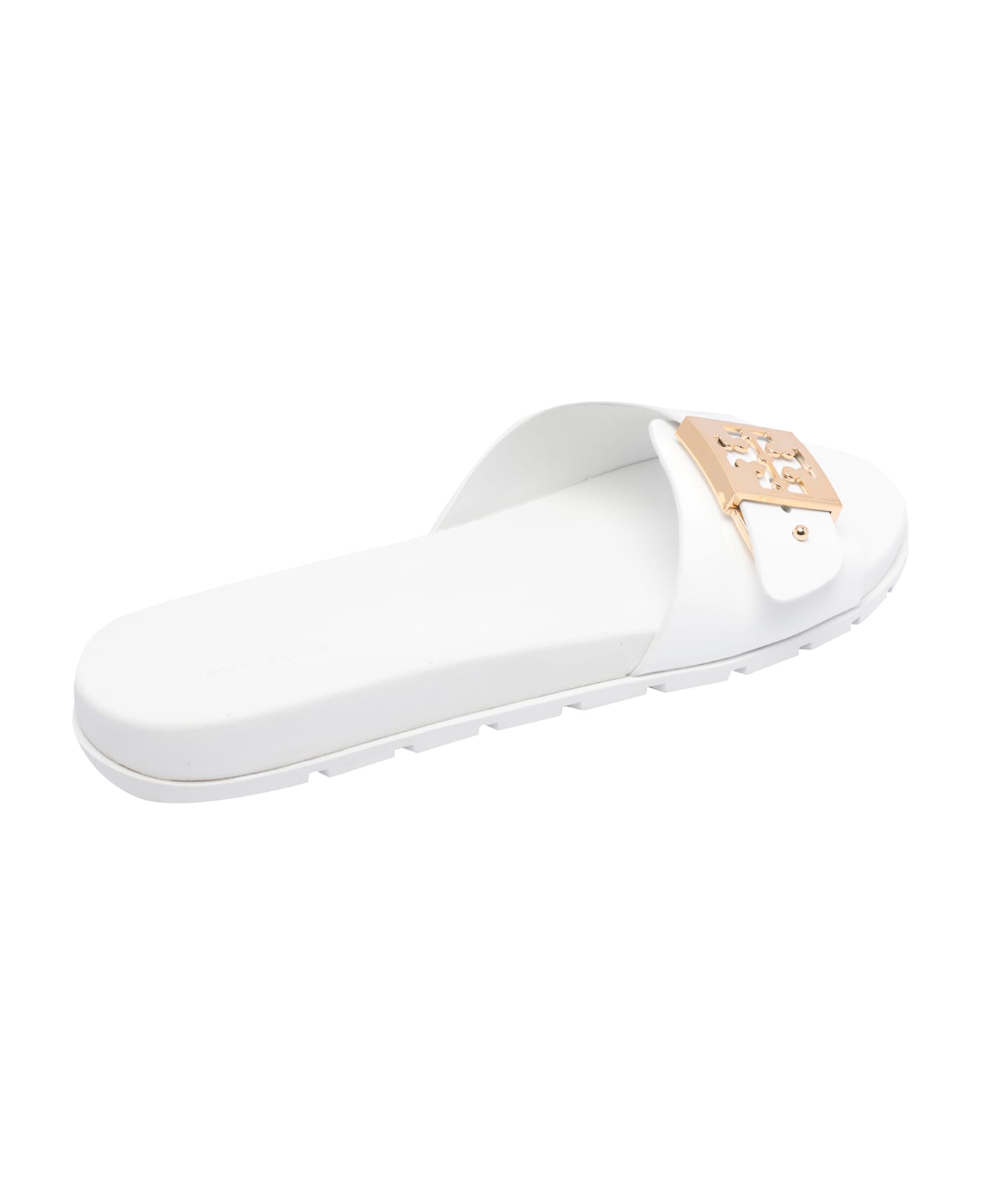 Tory Burch Buckle Slide Sandals - White