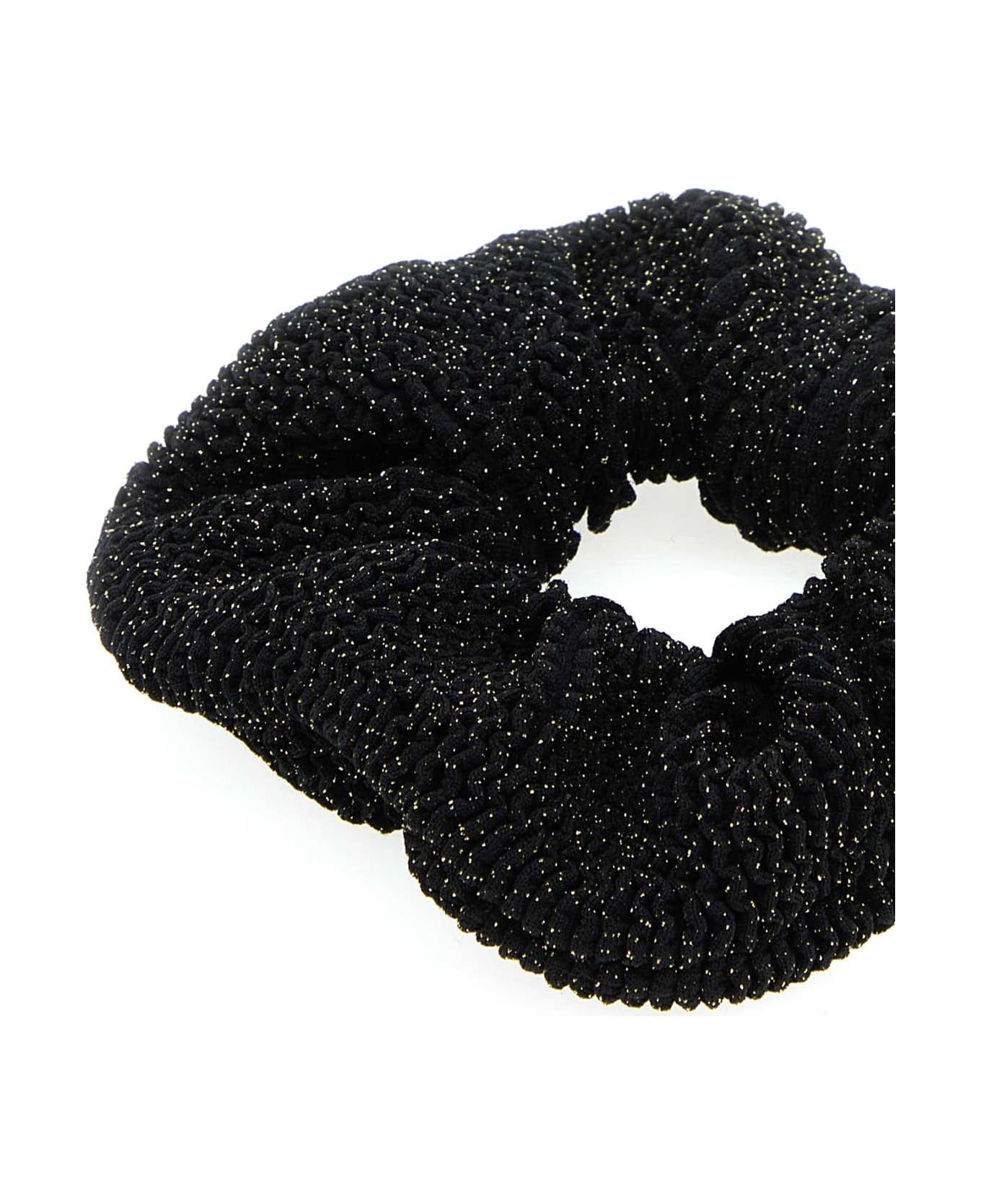 Hunza G Black Fabric Scrunchie - BLACKGOLD