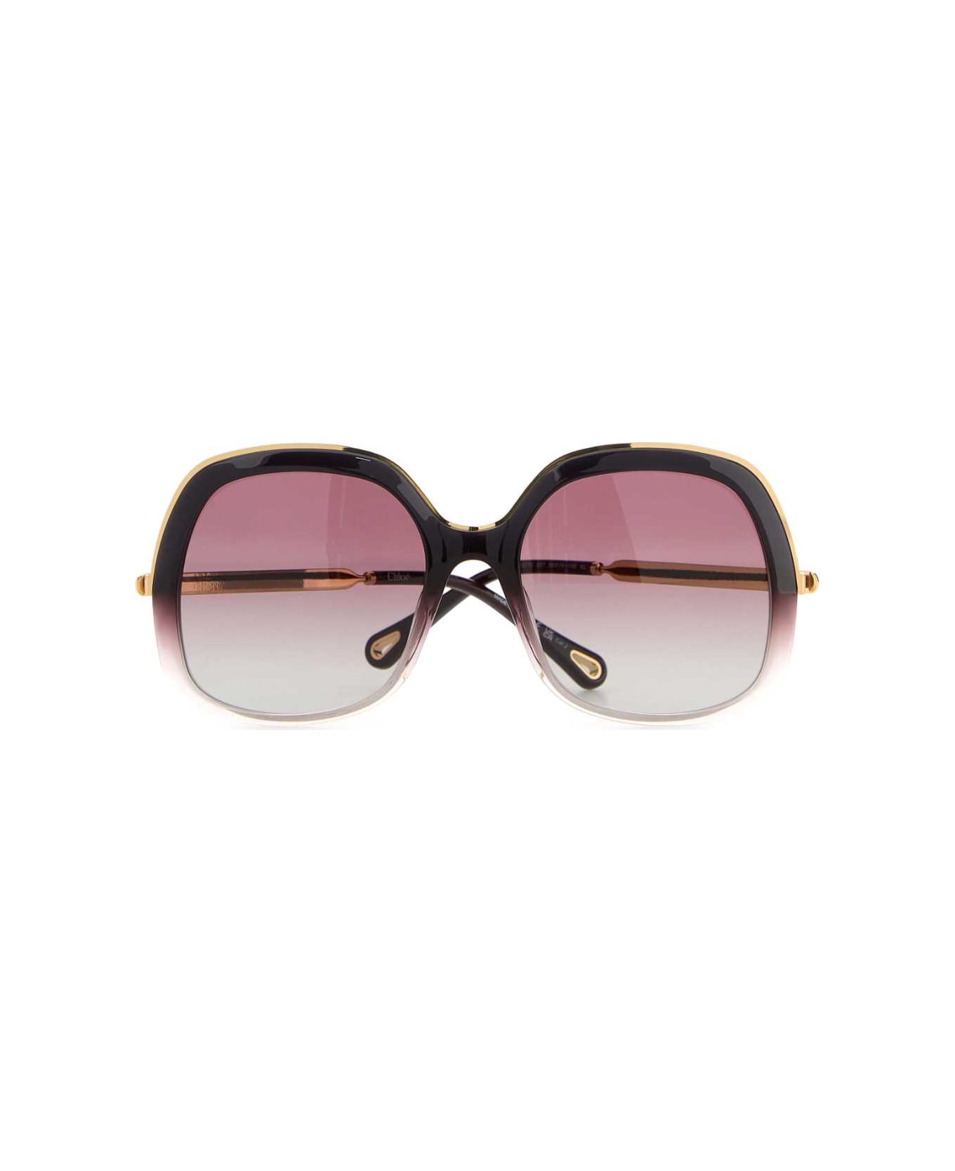 Chloé Purple Acetate Sunglasses - BURGUNDYGOLDRED