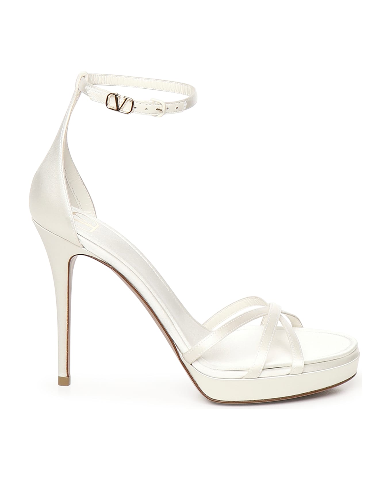 Valentino Garavani Eveninglam Platform Sandal - White