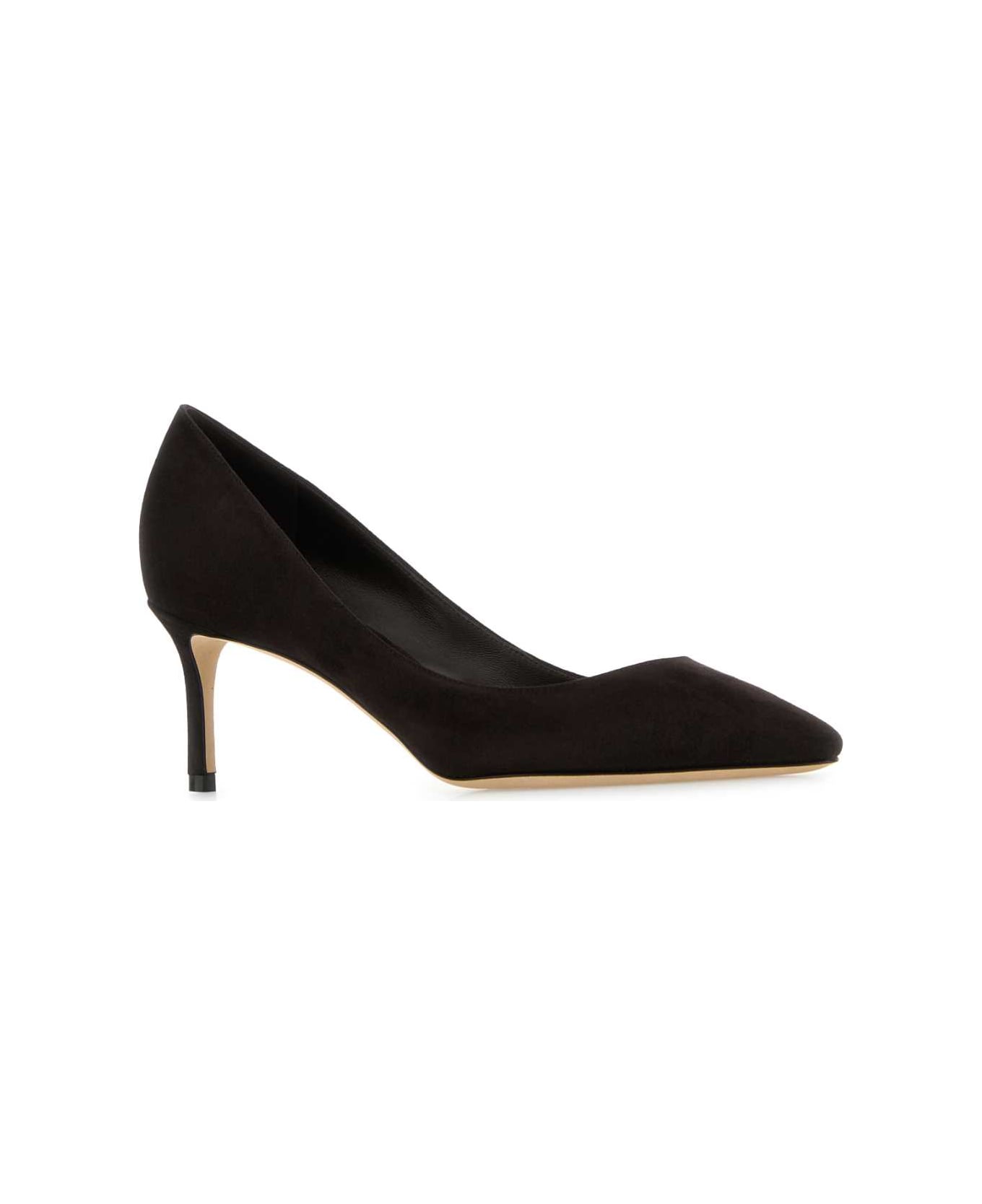 Jimmy Choo Dark Brown Suede Romy 60 Pumps - COFFEE