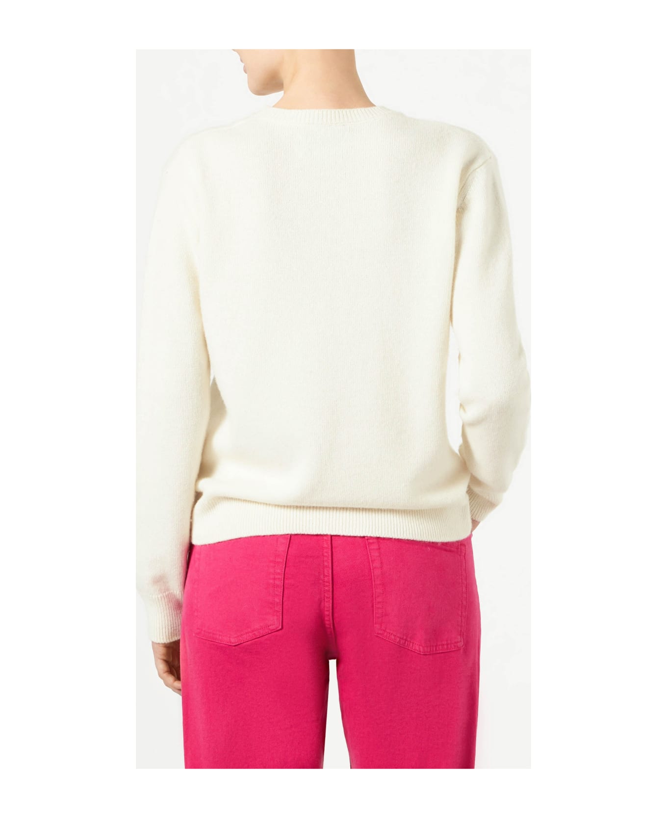 MC2 Saint Barth Woman Sweater With Saint Barth Terry Logo - WHITE