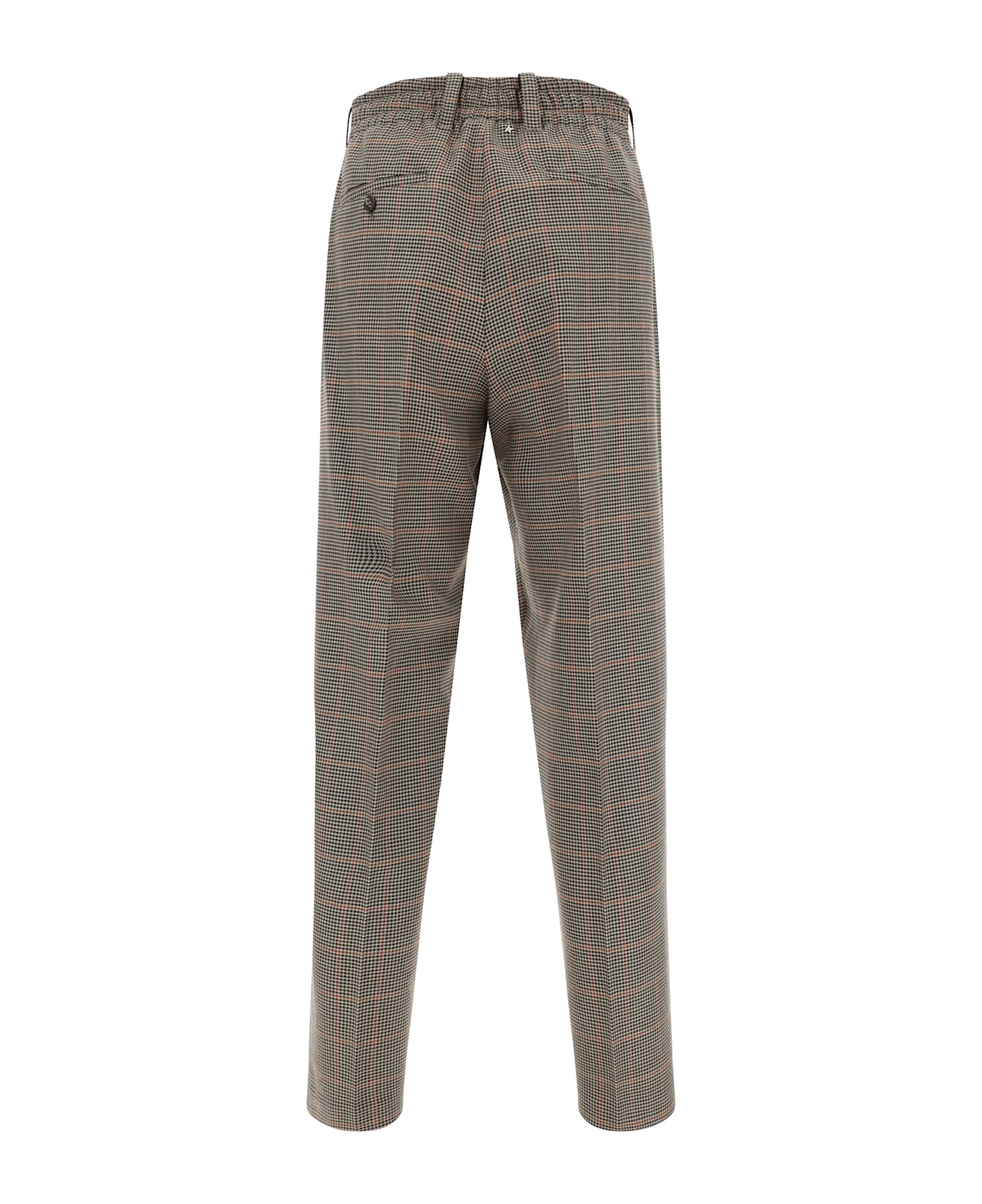 Golden Goose Wide Checked Trousers - Beige Black Savvy Red