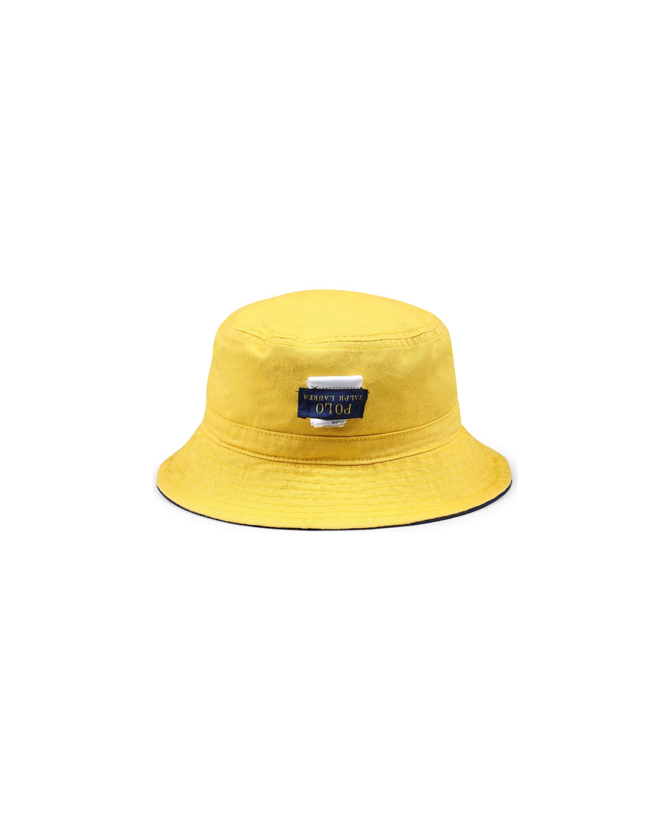 Ralph Lauren Reversible Blue Cloche For Boy With Polo Bear - Blue