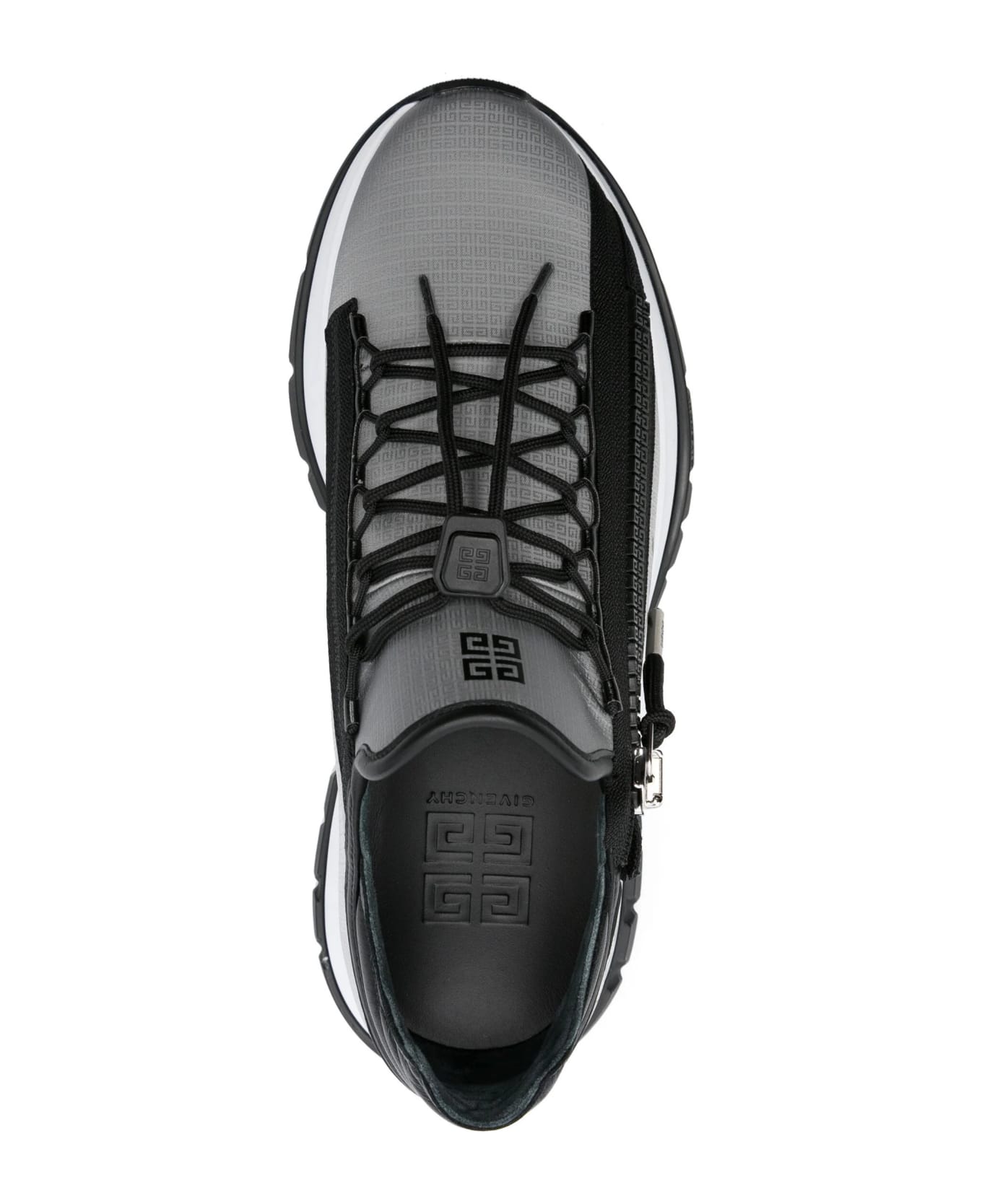Givenchy Specter Running Sneakers In Black 4g Nylon With Zip - Grey