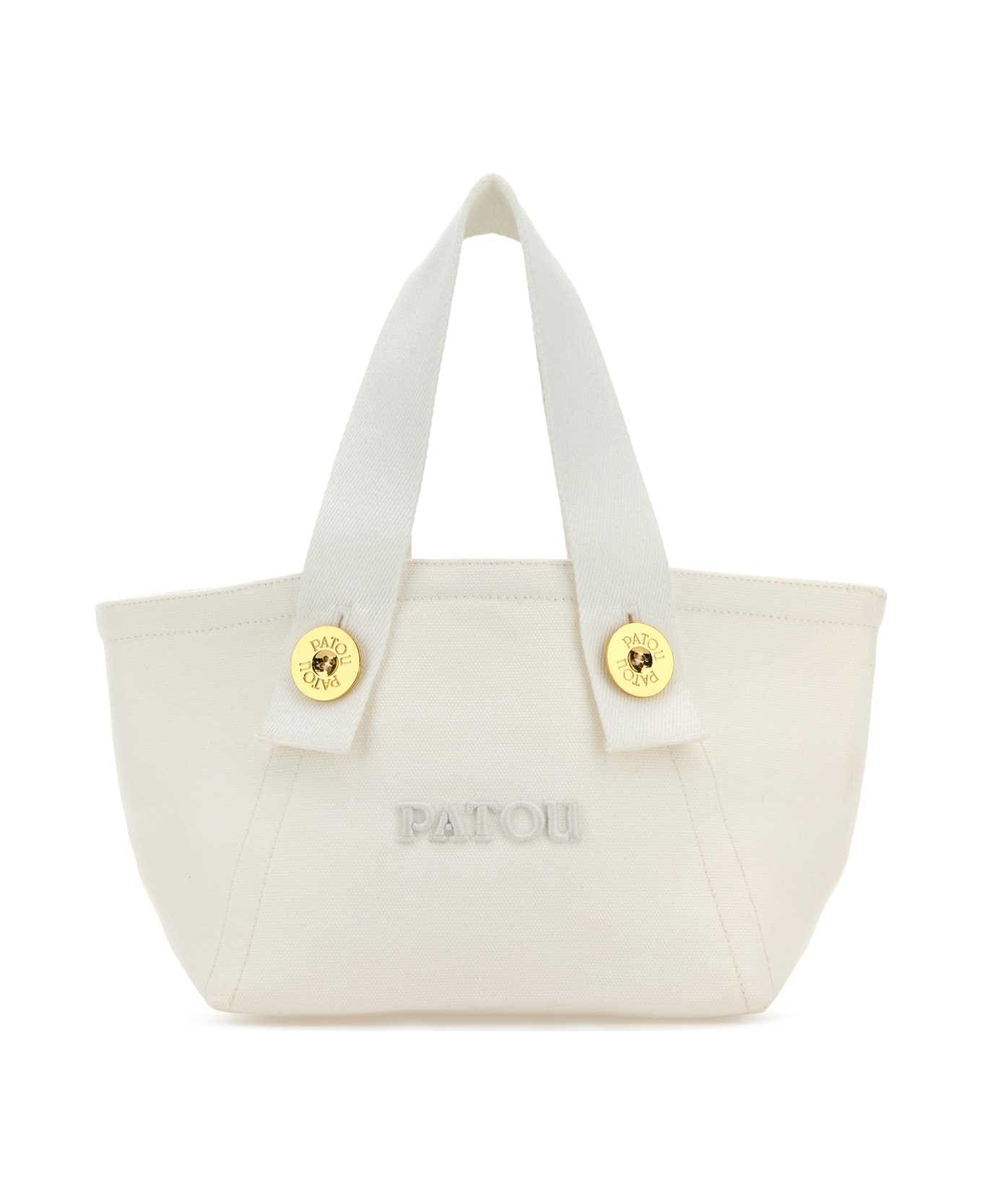 Patou White Canvas Trapeze Handbag - WHITE
