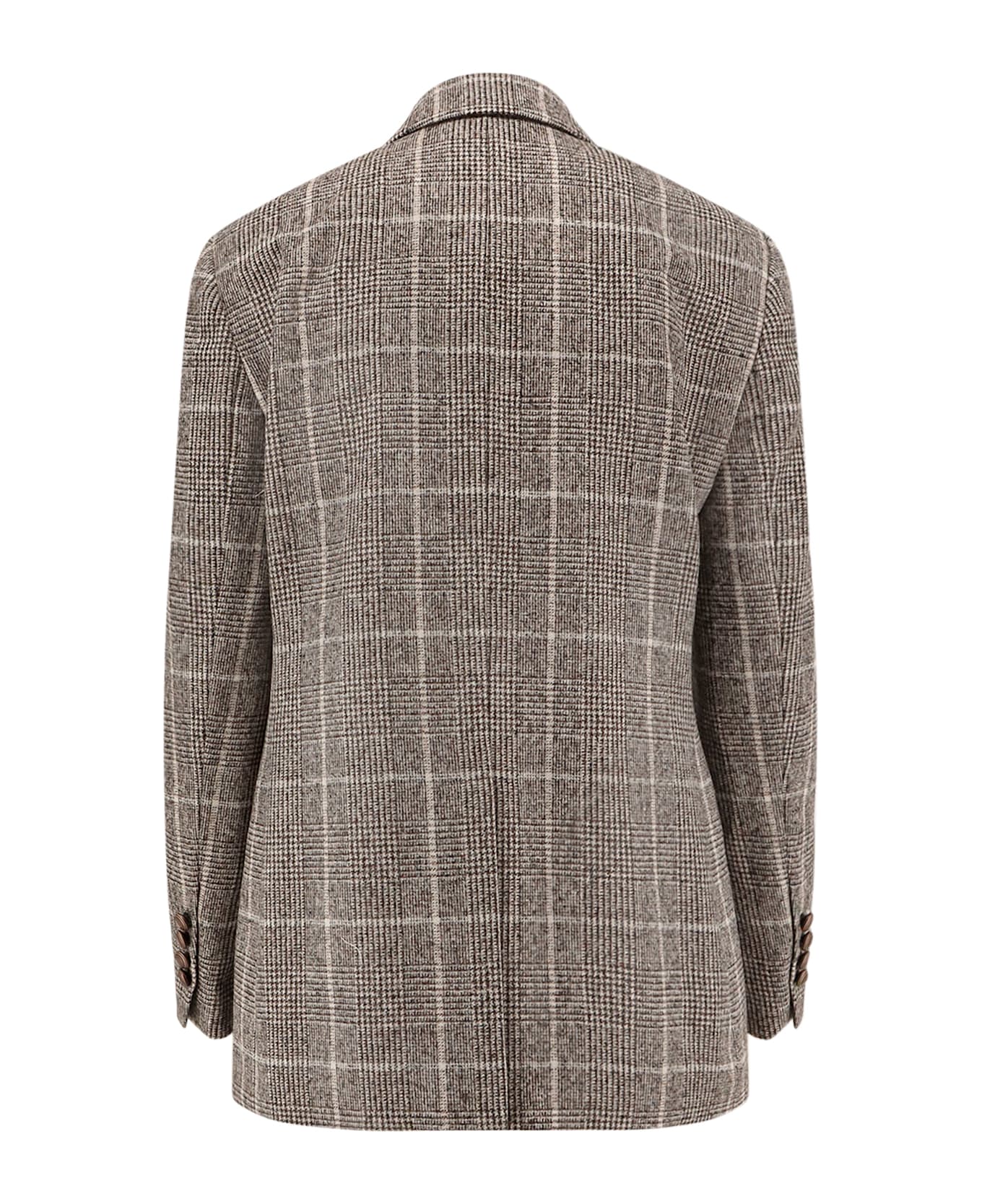 Brunello Cucinelli Double-breasted Prince Of Wales Blazer - Brown