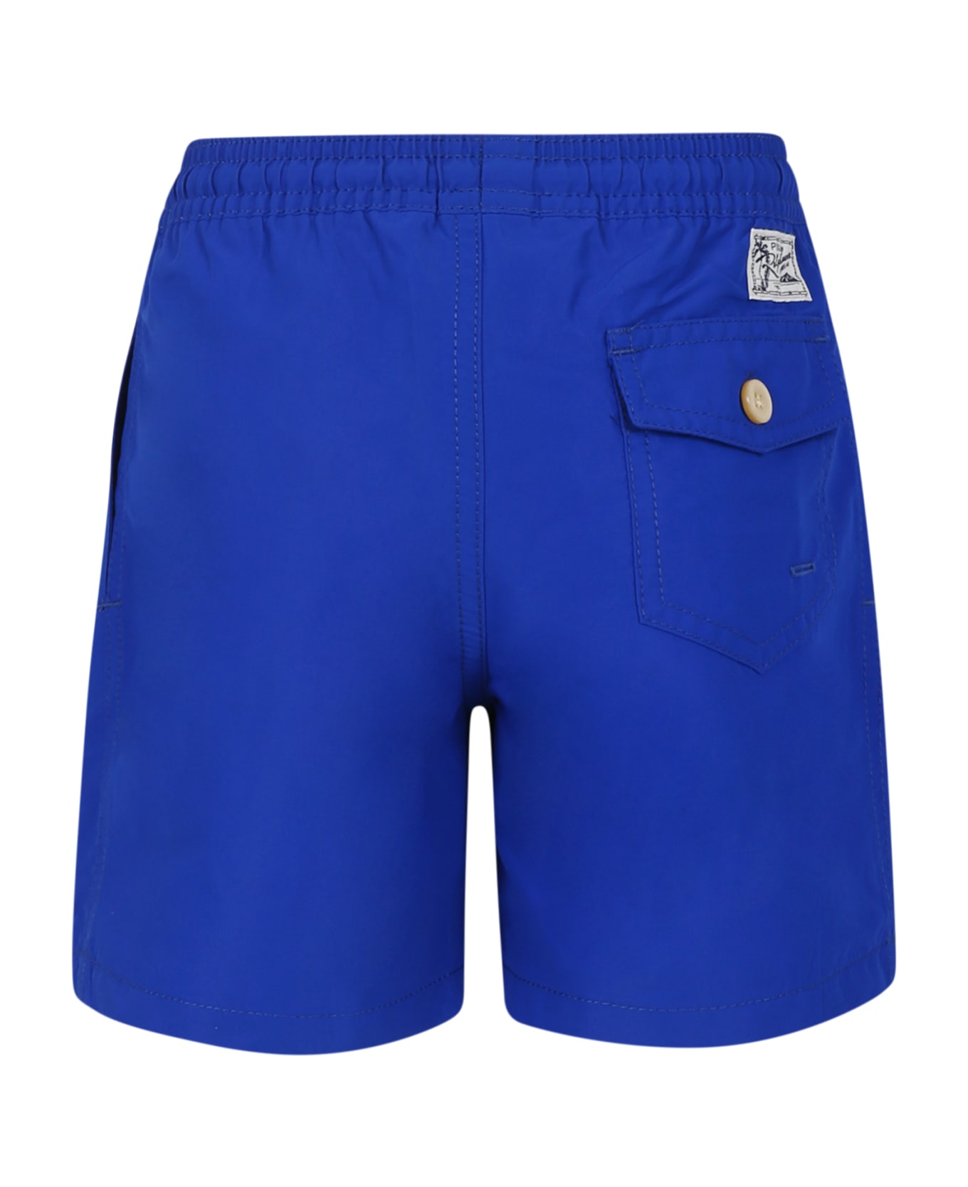 Ralph Lauren Blue Swimsuit For Boy With Polo Bear - Blue