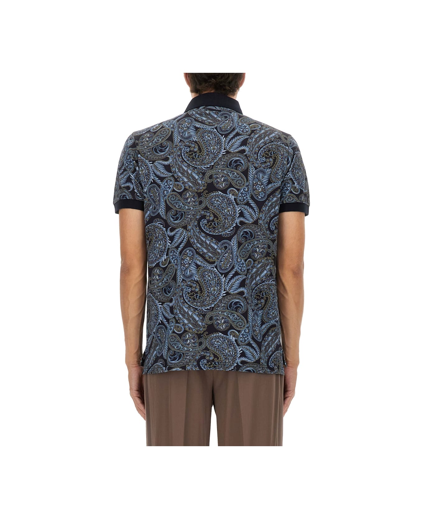Etro Polo Shirt With Print - BLUE