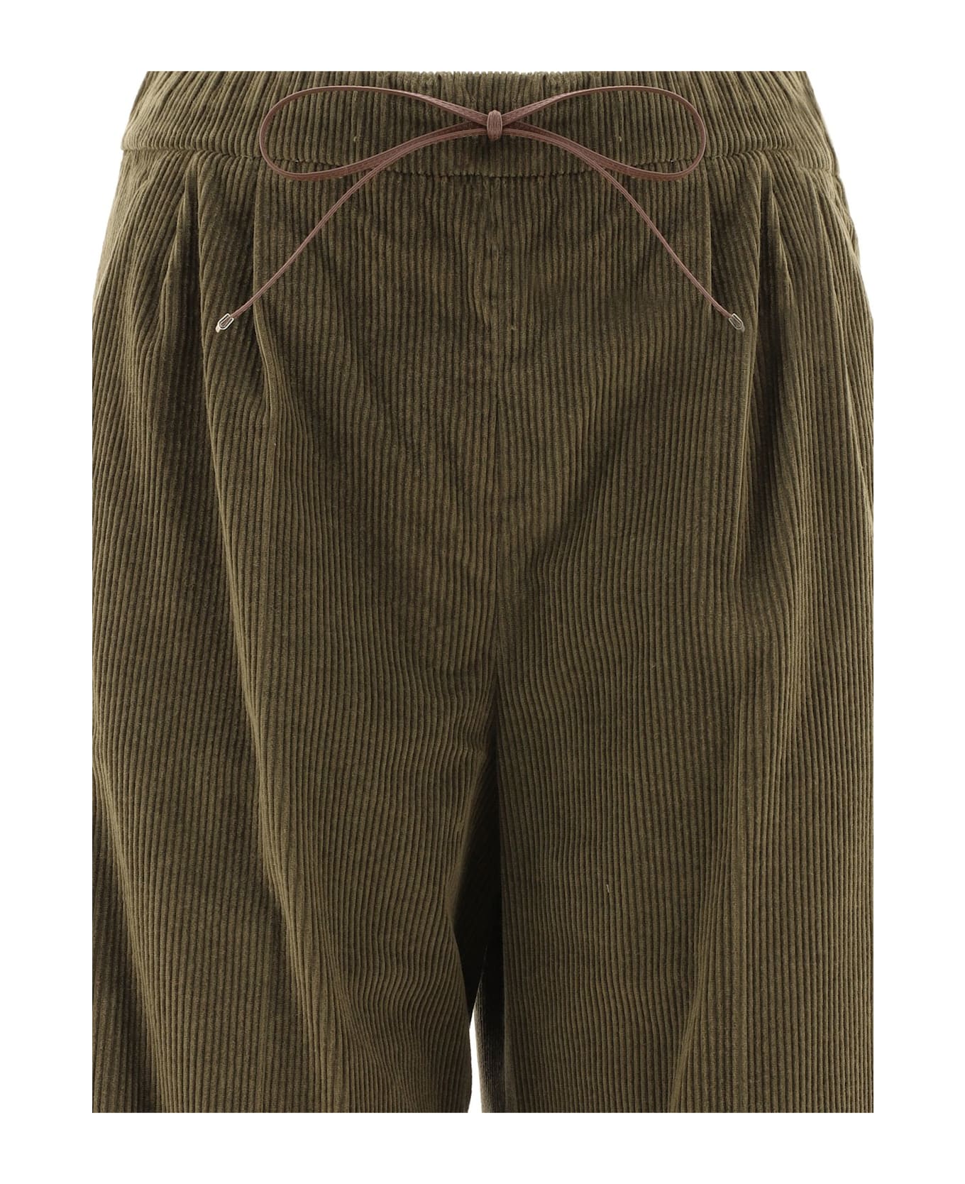 Max Mara Lerici Corduroy Drawstring Trousers - Green