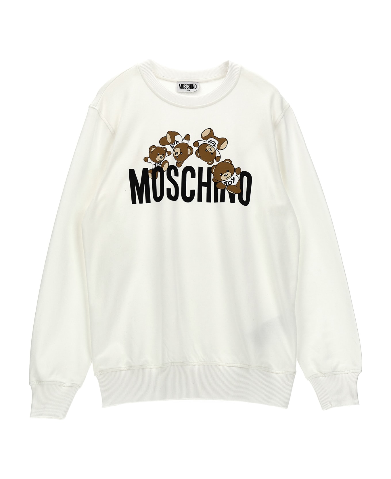 Moschino Logo Print Sweatshirt - White ニットウェア＆スウェットシャツ