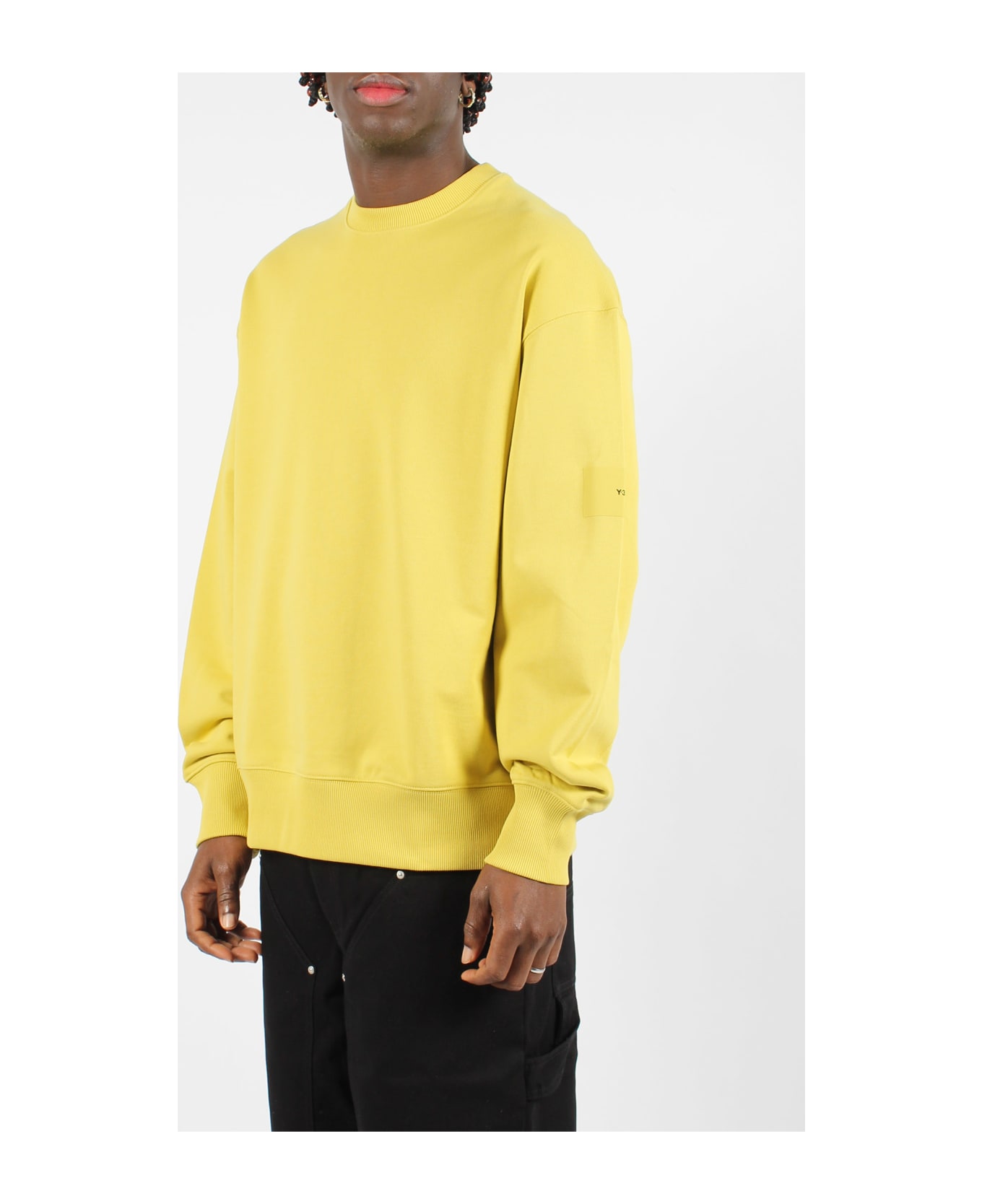 Y-3 Organic Cotton Terry Crew Sweatshirt Fleece - Yellow & Orange