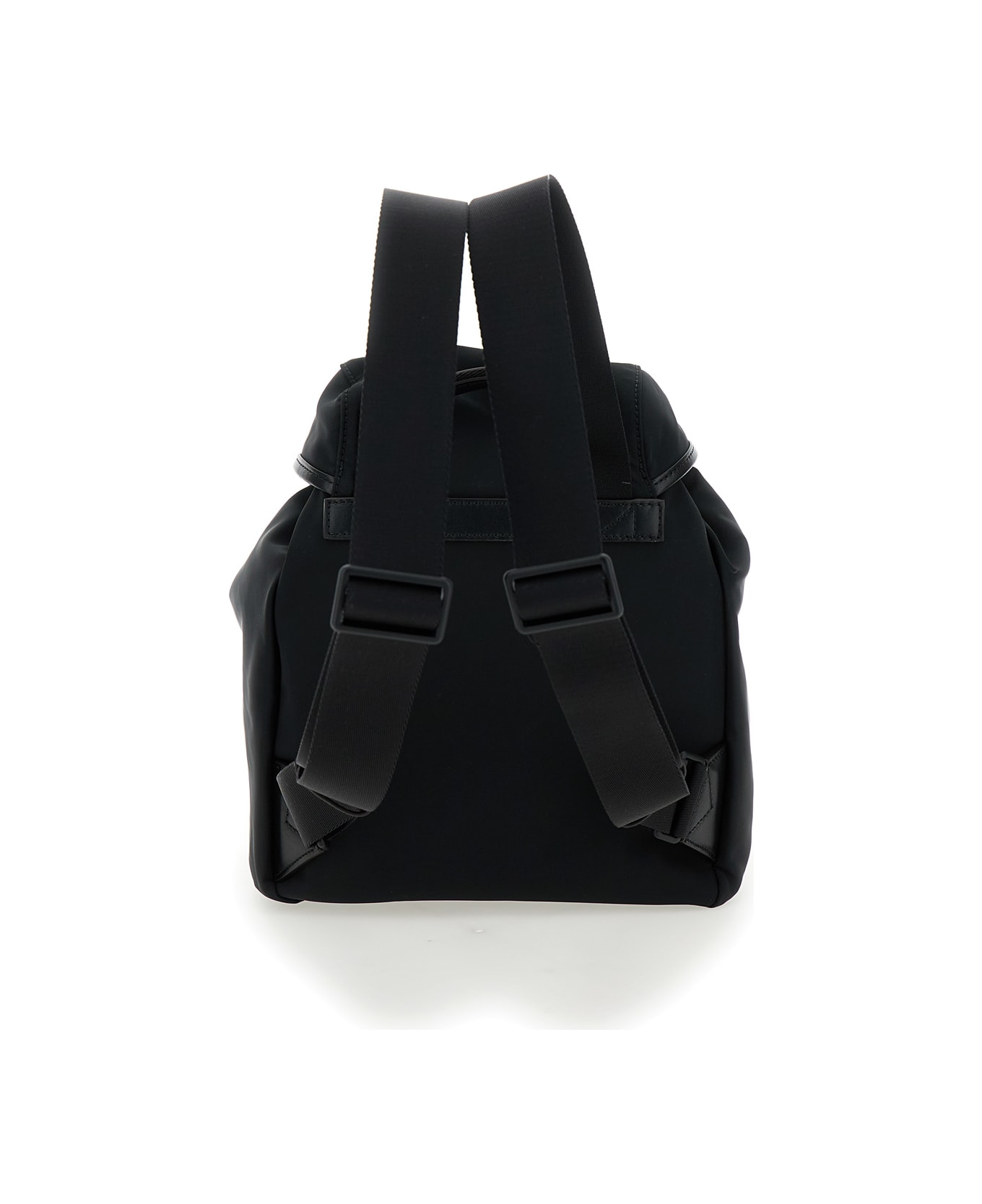 Moncler 
trick
 Black Backpack With Logo Print In Nylon Woman - Black