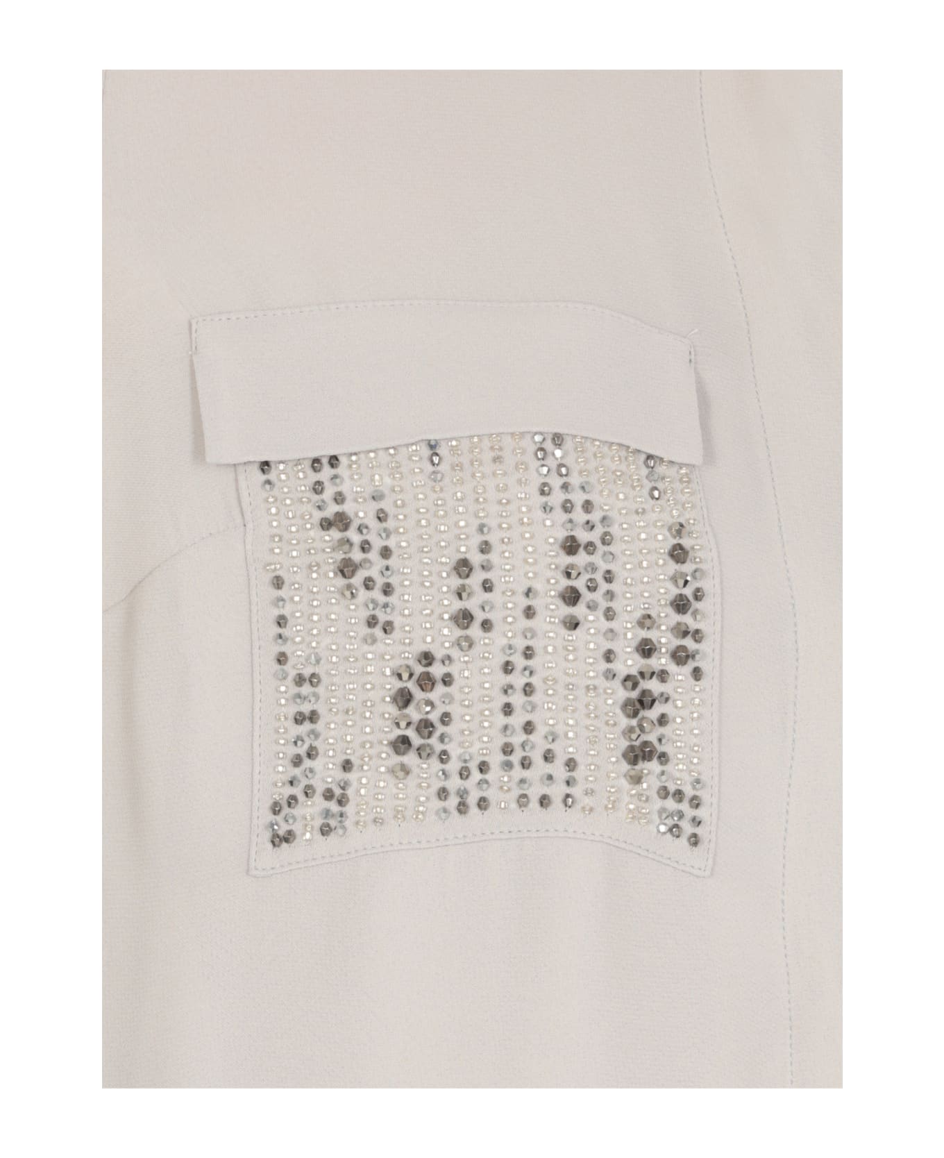 Elisabetta Franchi Viscose Shirt With Beads - Grey シャツ