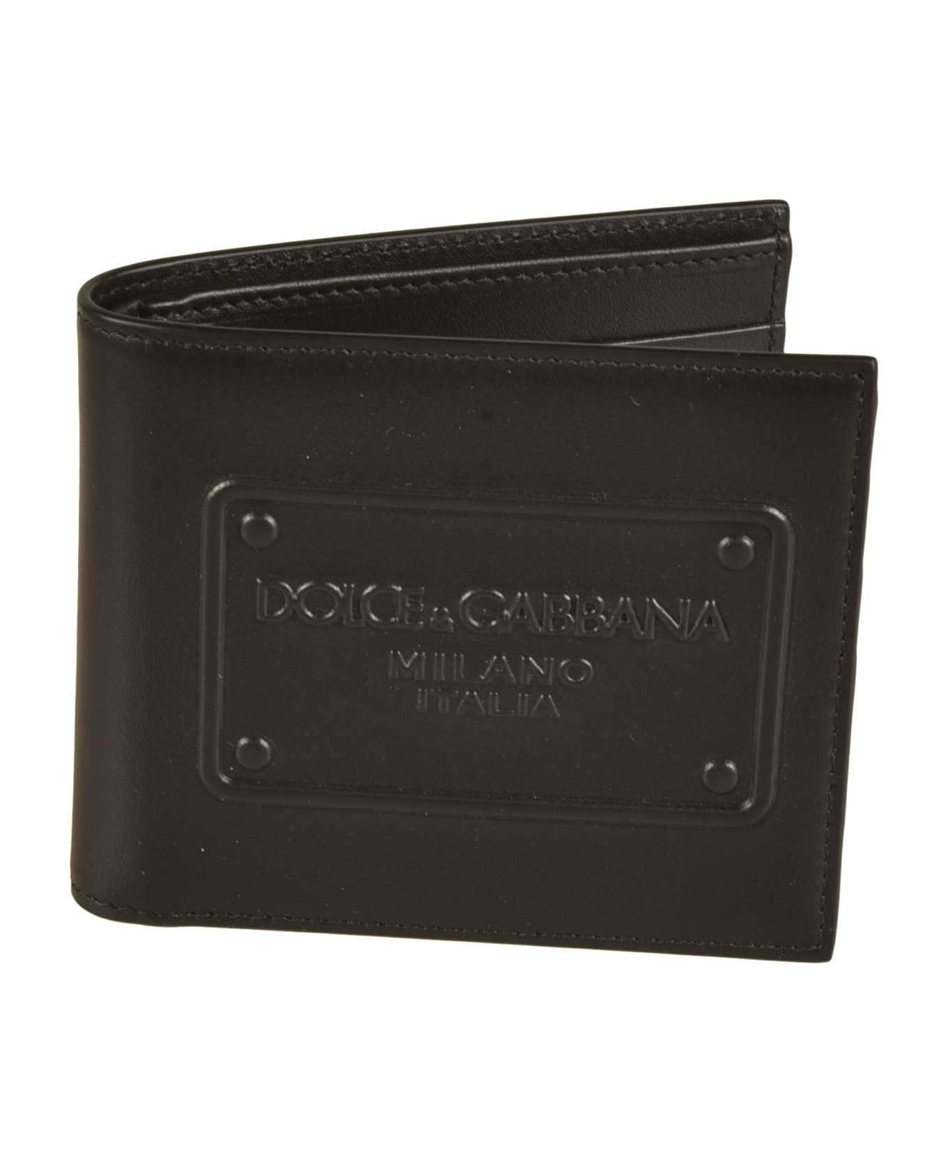 Dolce & Gabbana Logo Embossed Billfold Wallet - Black