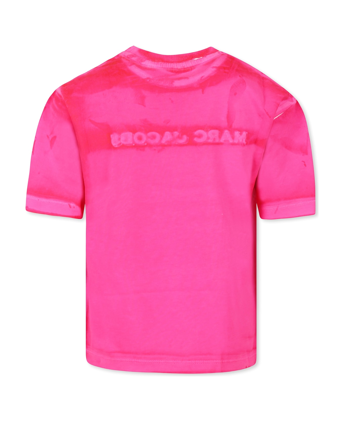 Little Marc Jacobs Fuchsia T-shirt For Girl With Logo - Fuchsia