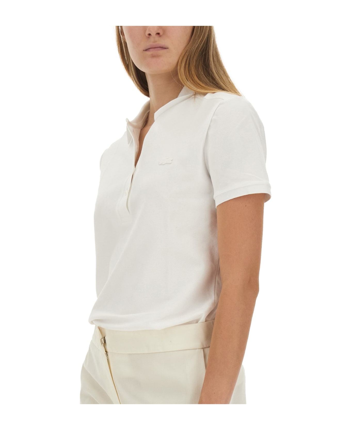 Lacoste Polo Silver With Logo - BIANCO