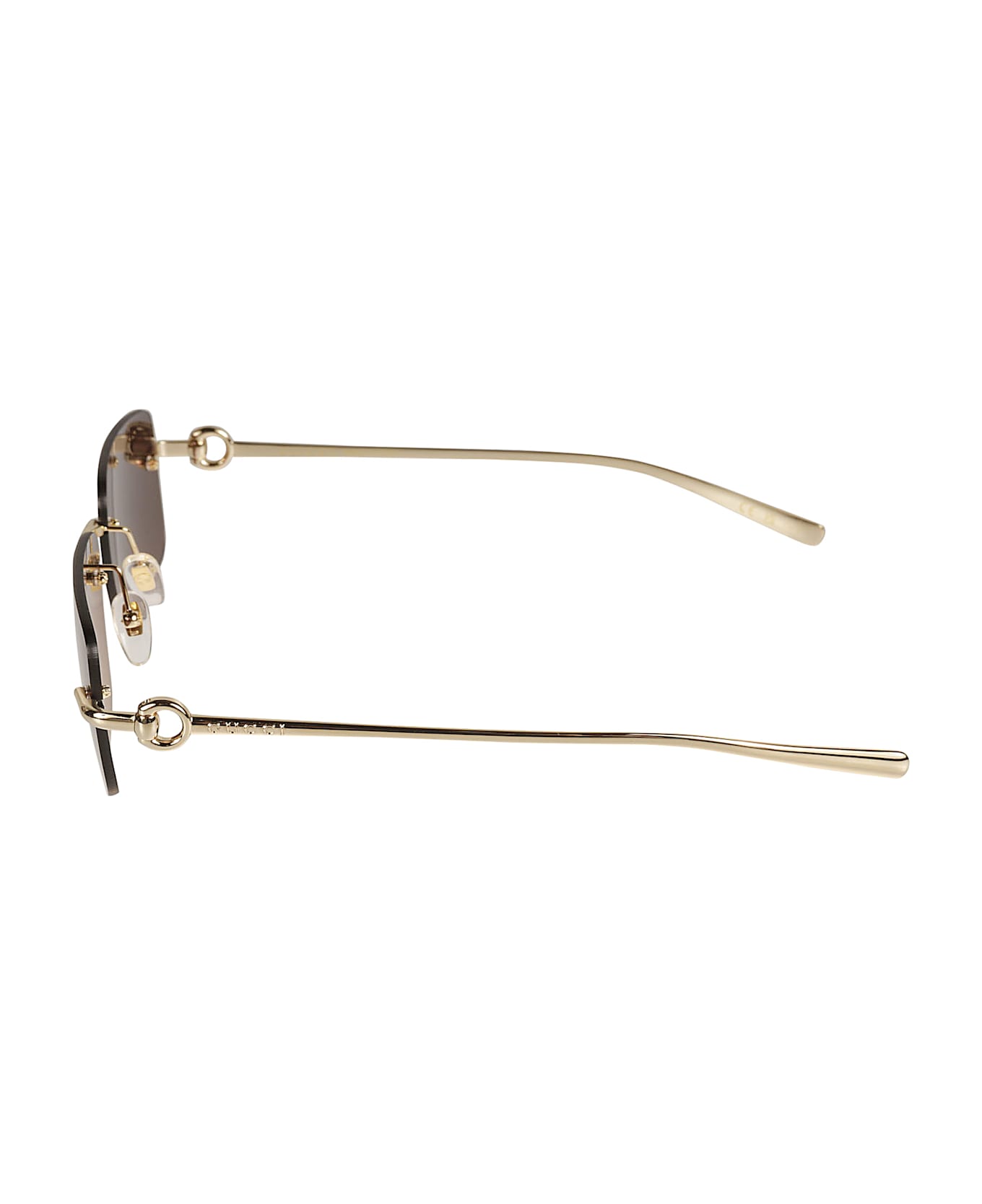 Gucci Eyewear Rimless Square Sunglasses - GOLD-GOLD-BROWN