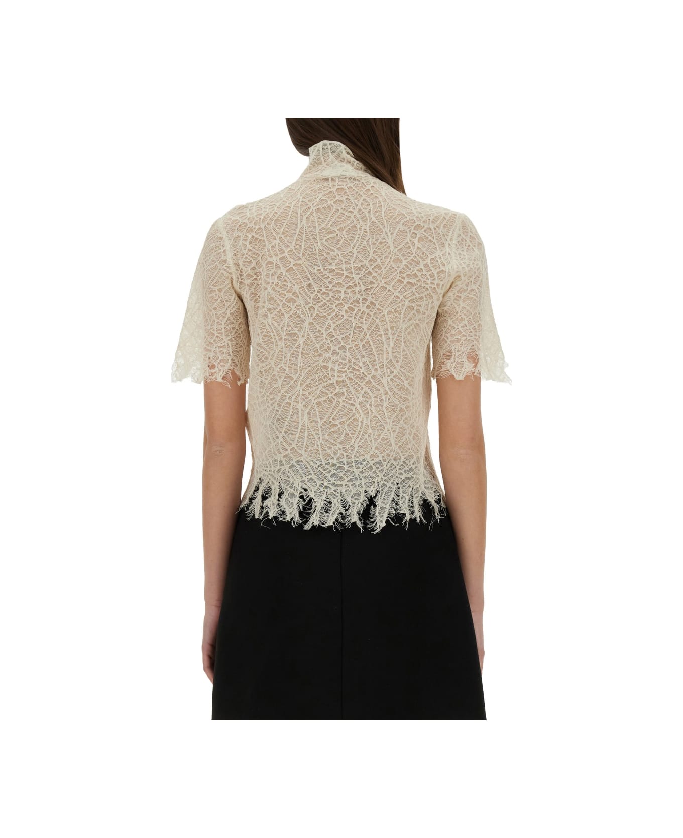 Alexander McQueen Spider Web Lace Top - IVORY