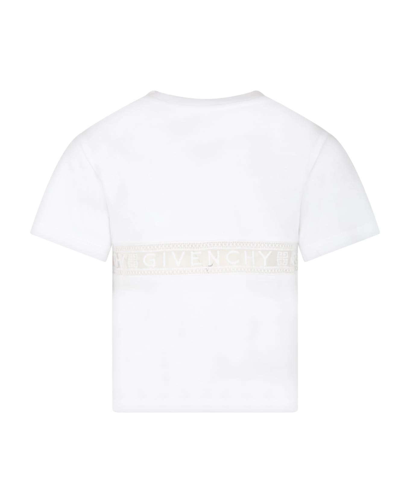 Givenchy White T-shirt For Girl With Logo - Bianco