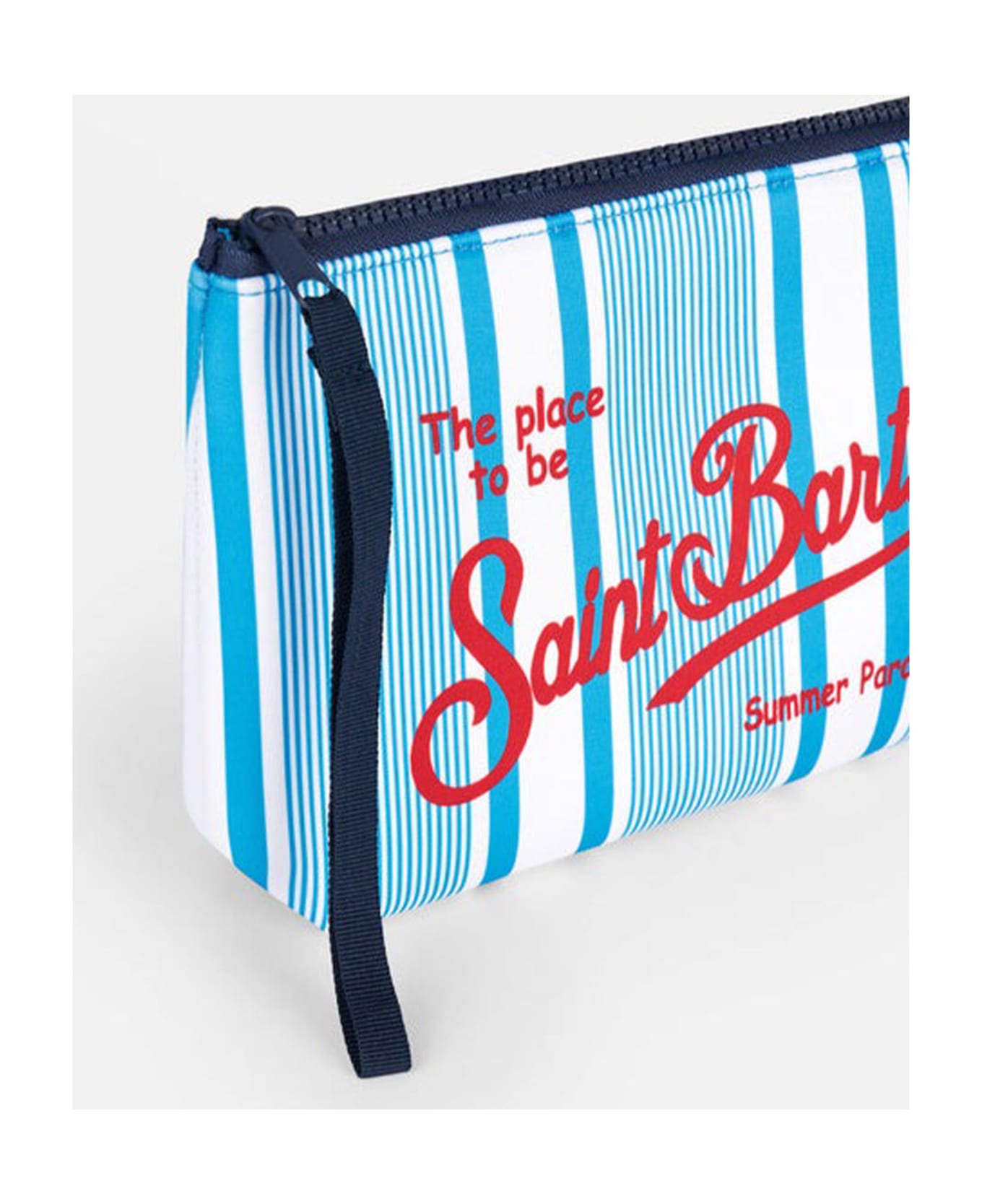 MC2 Saint Barth Aline Clutch Bag With White And Blue Stripes - BIANCO AZZURRO クラッチバッグ