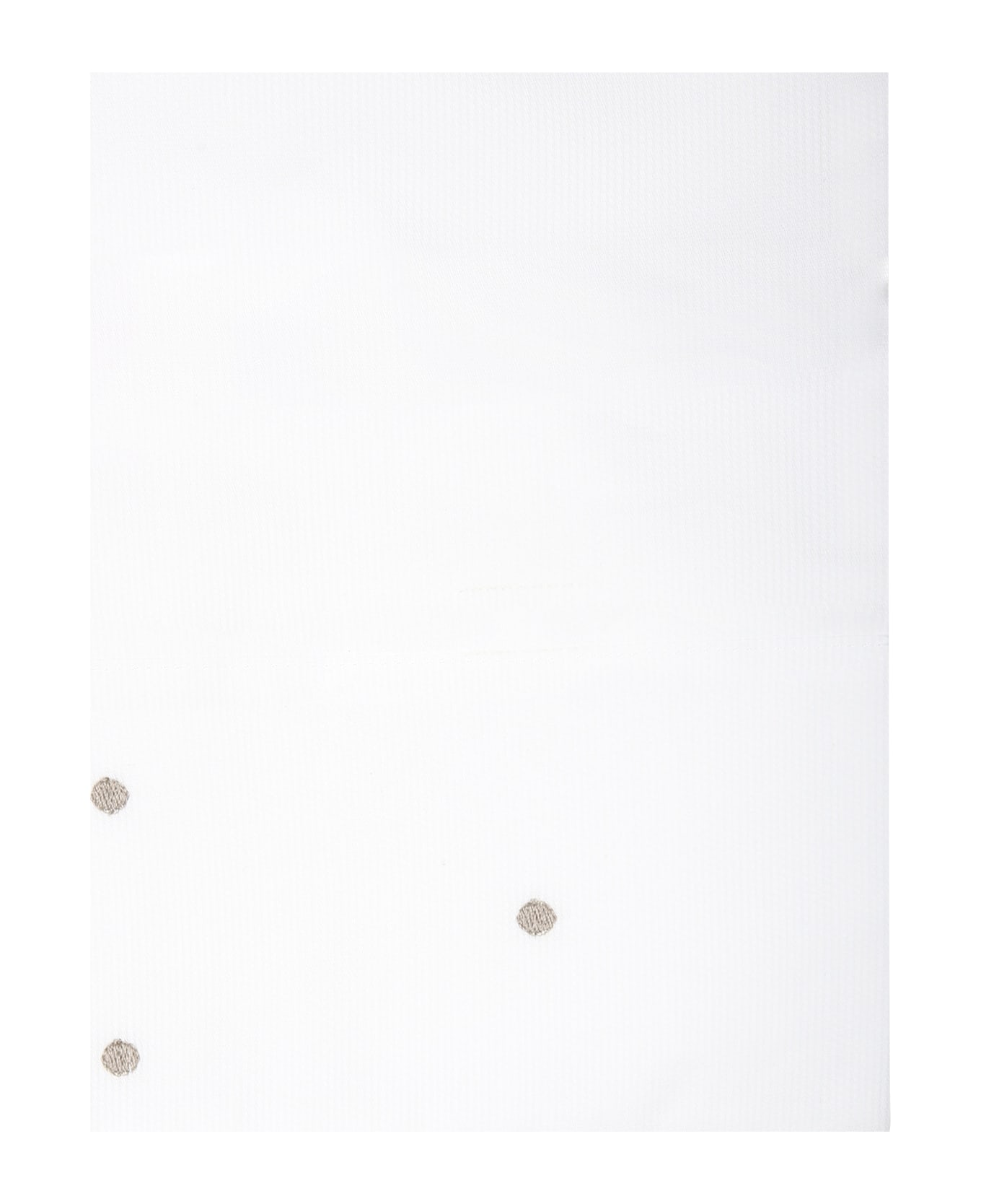 Little Bear White Set For Babykids With Beige Polka-dots - White