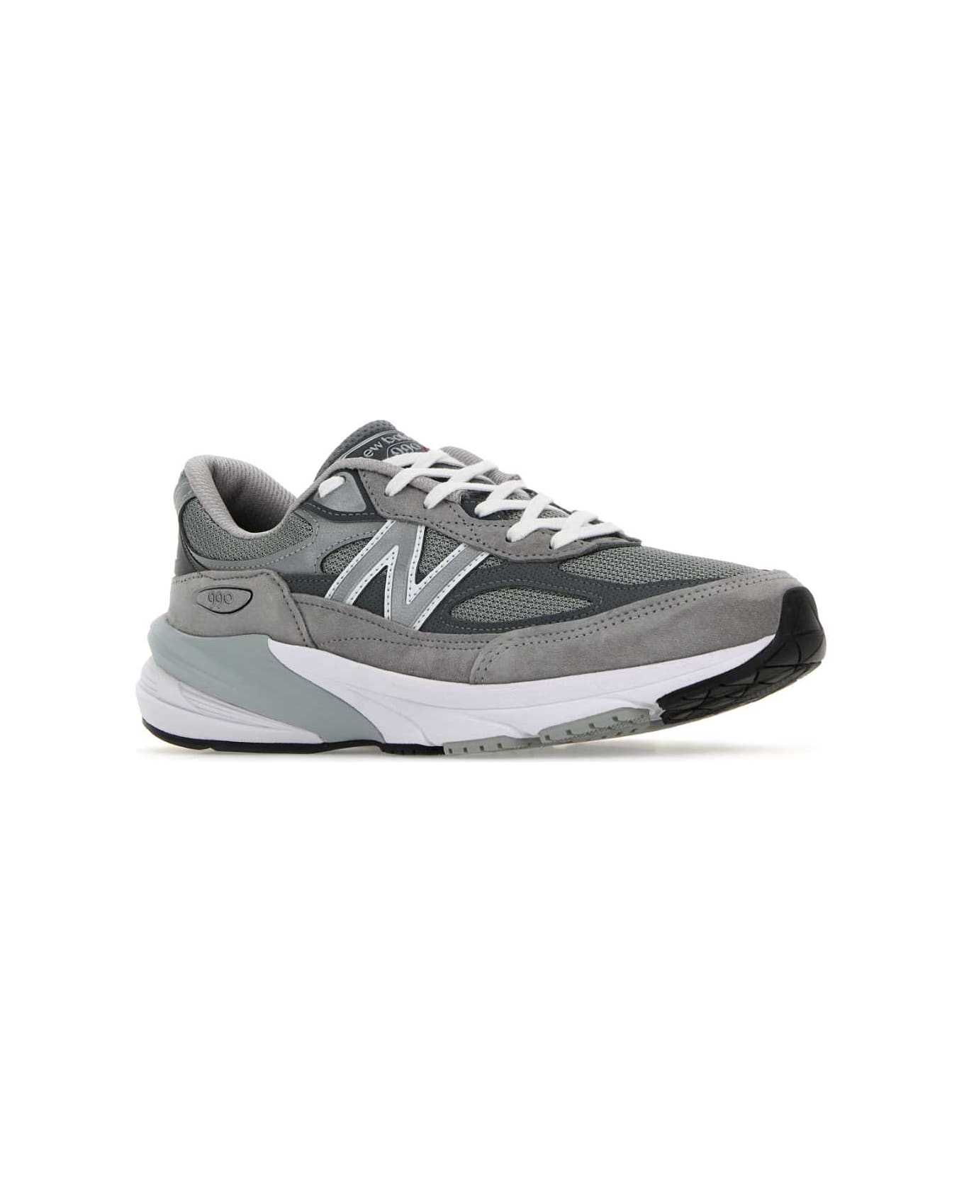 New Balance Multicolor Fabric And Suede 990v6 Sneakers - GREY