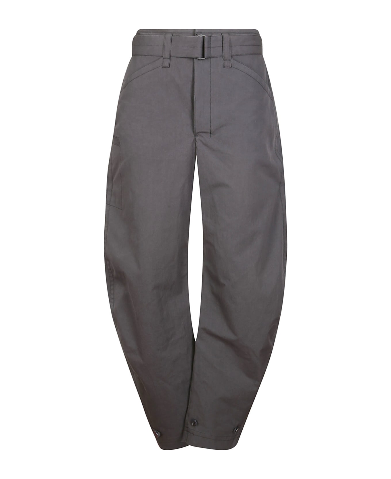 Lemaire Belted Tapered Pants - ANTHRACITE BROWN