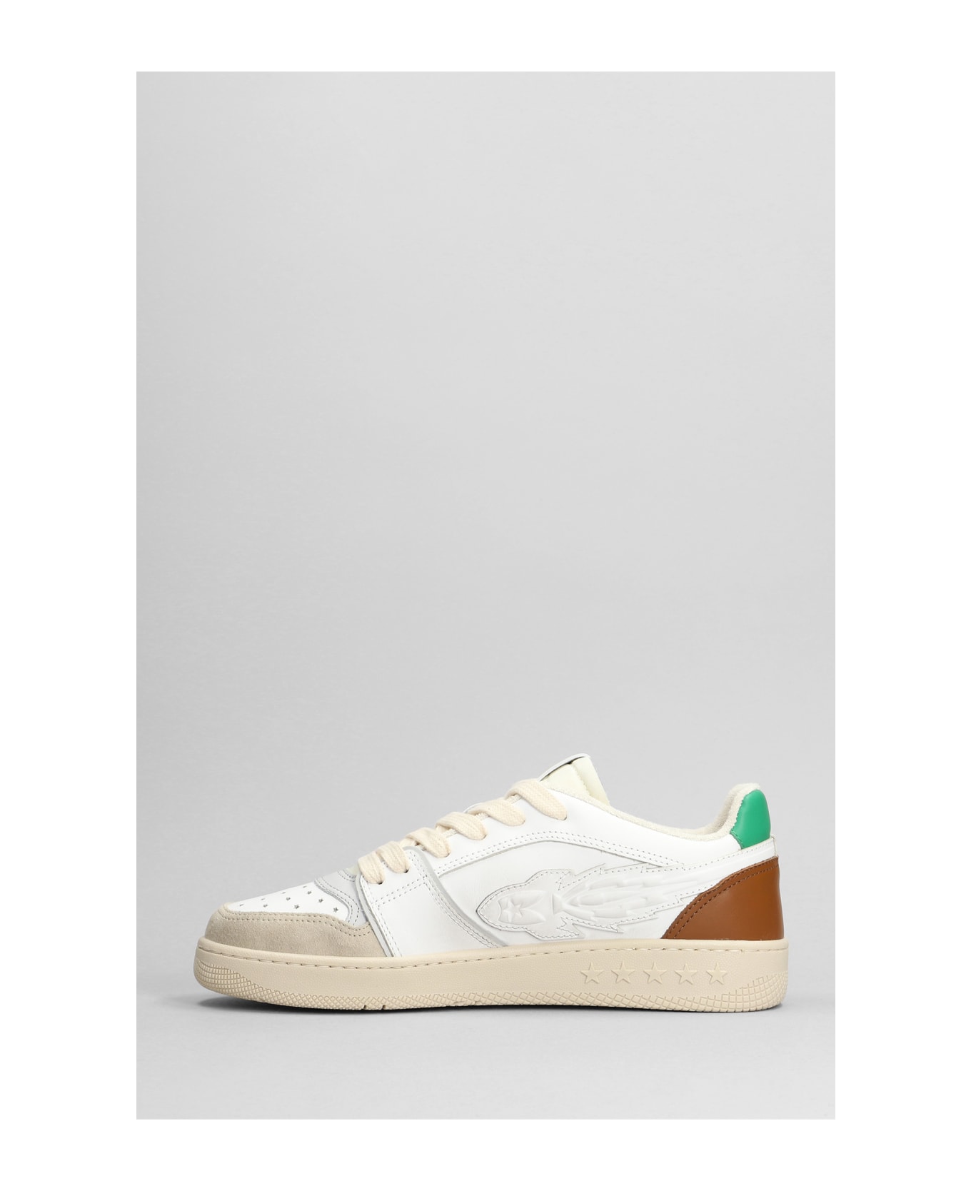 Enterprise Japan Sneakers In White Suede And Leather - white