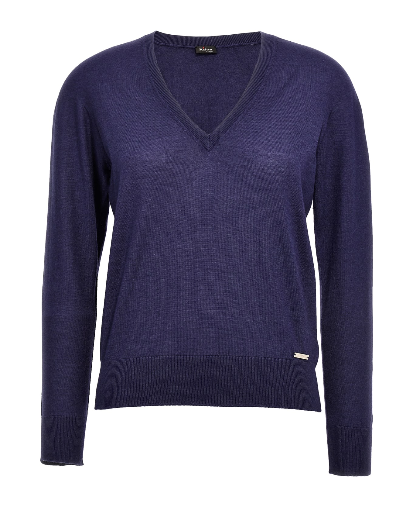 Kiton V-neck Sweater - Blue ニットウェア