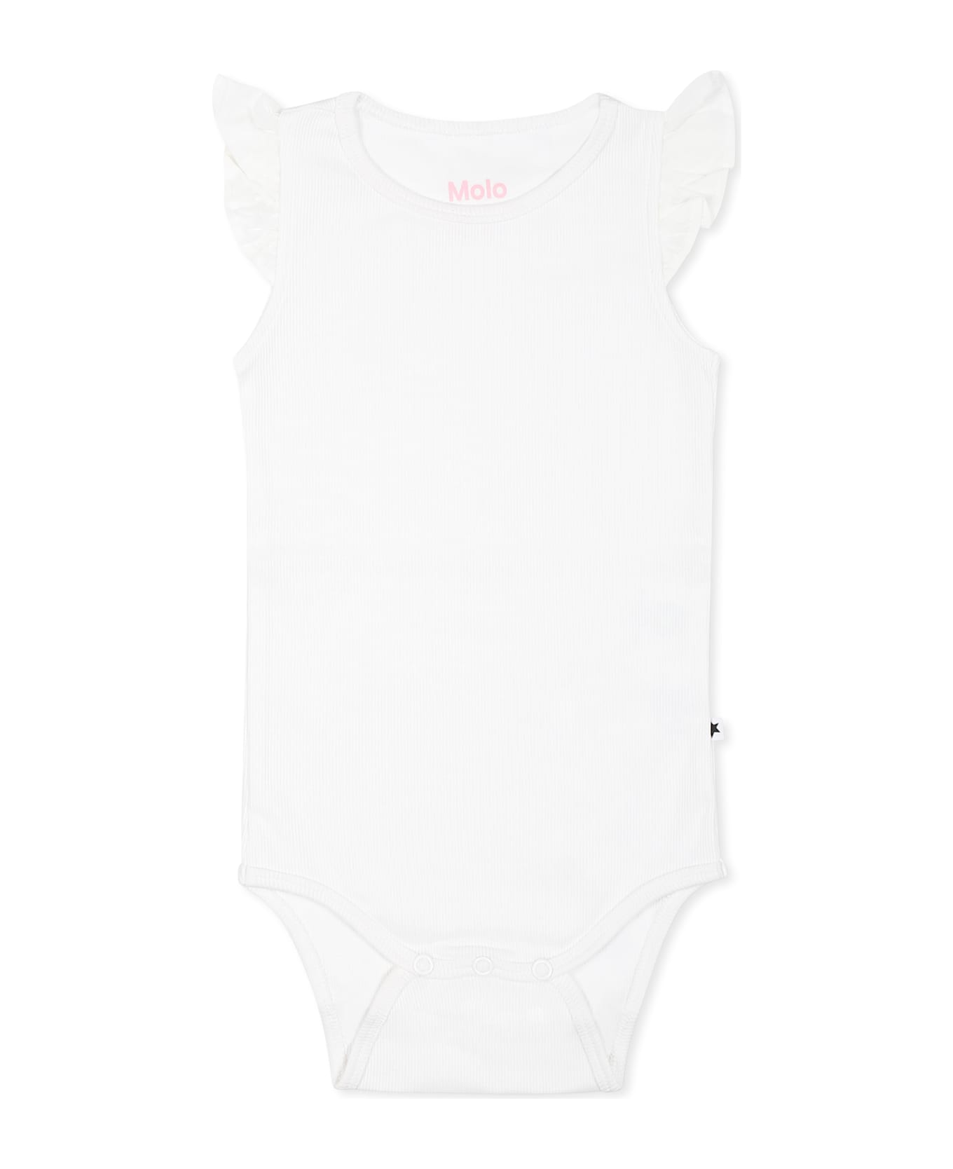 Molo White Bodysuit For Baby Girl - White