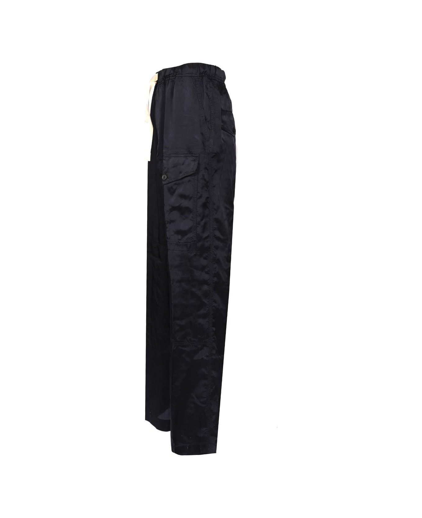 Dries Van Noten Viscose Drawstring Pants - Blue