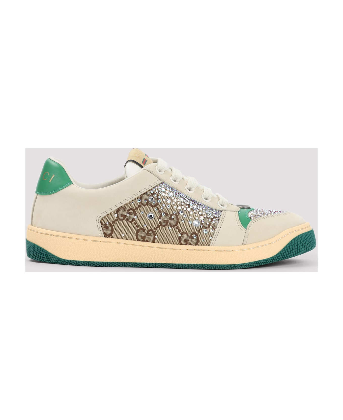Gucci Screener Crystal Sneakers - White Crystal