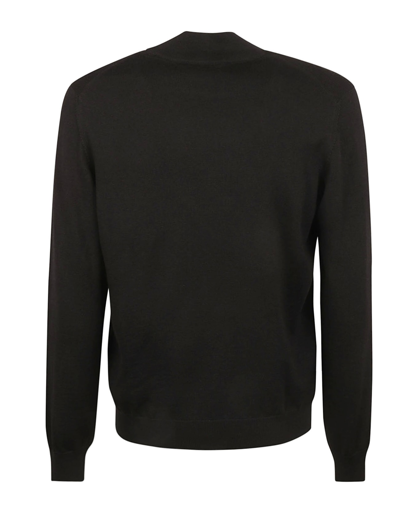 Tagliatore Rib Trim Plain Sweater - Black