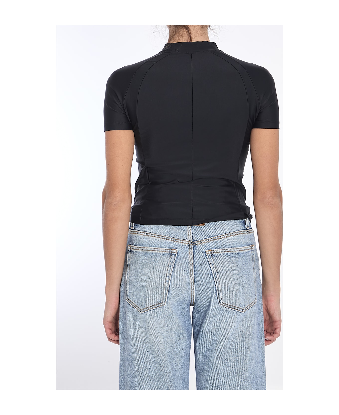 Alexander Wang Rash Guard T-shirt With Logo - BLACK