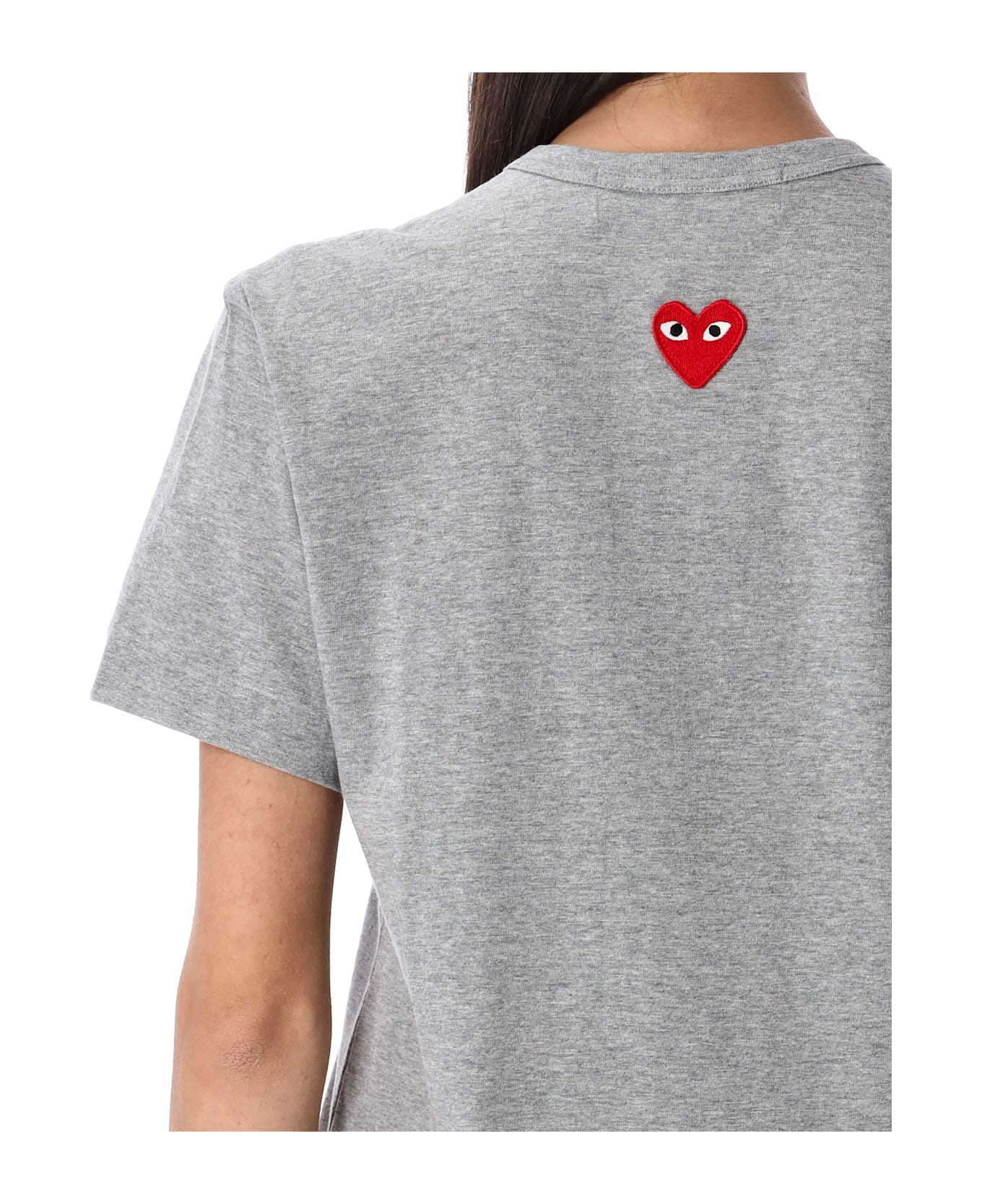 Comme des Garçons Play Back Red Heart Patch T-shirt - GREY