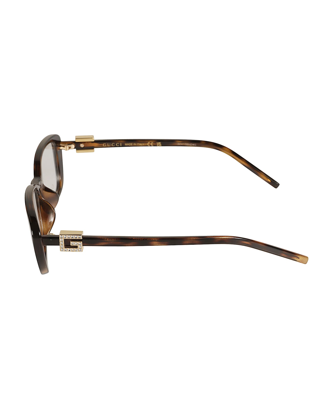 Gucci Eyewear Rectangle Flat Logo Lens Frame - HAVANA-HAVANA-TRANSPARENT